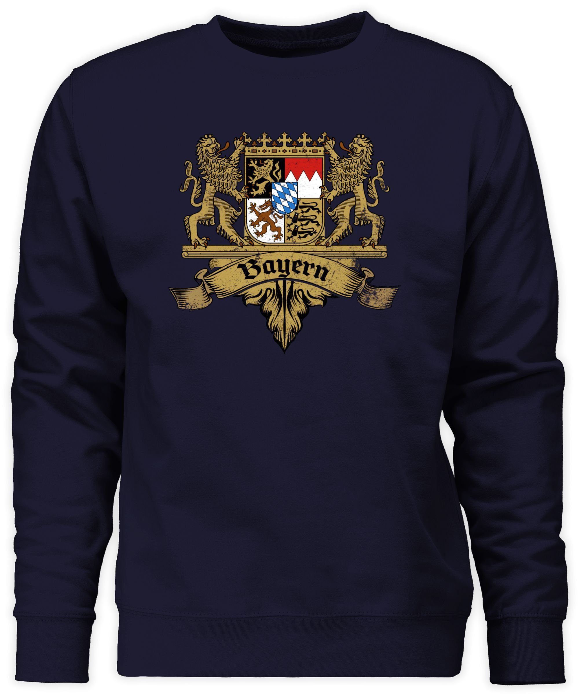 Bayernland für Bayern Sweatshirt Dunkelblau Bayern Mode Herren Wappen Freistaat (1-tlg) 2 Oktoberfest Shirtracer