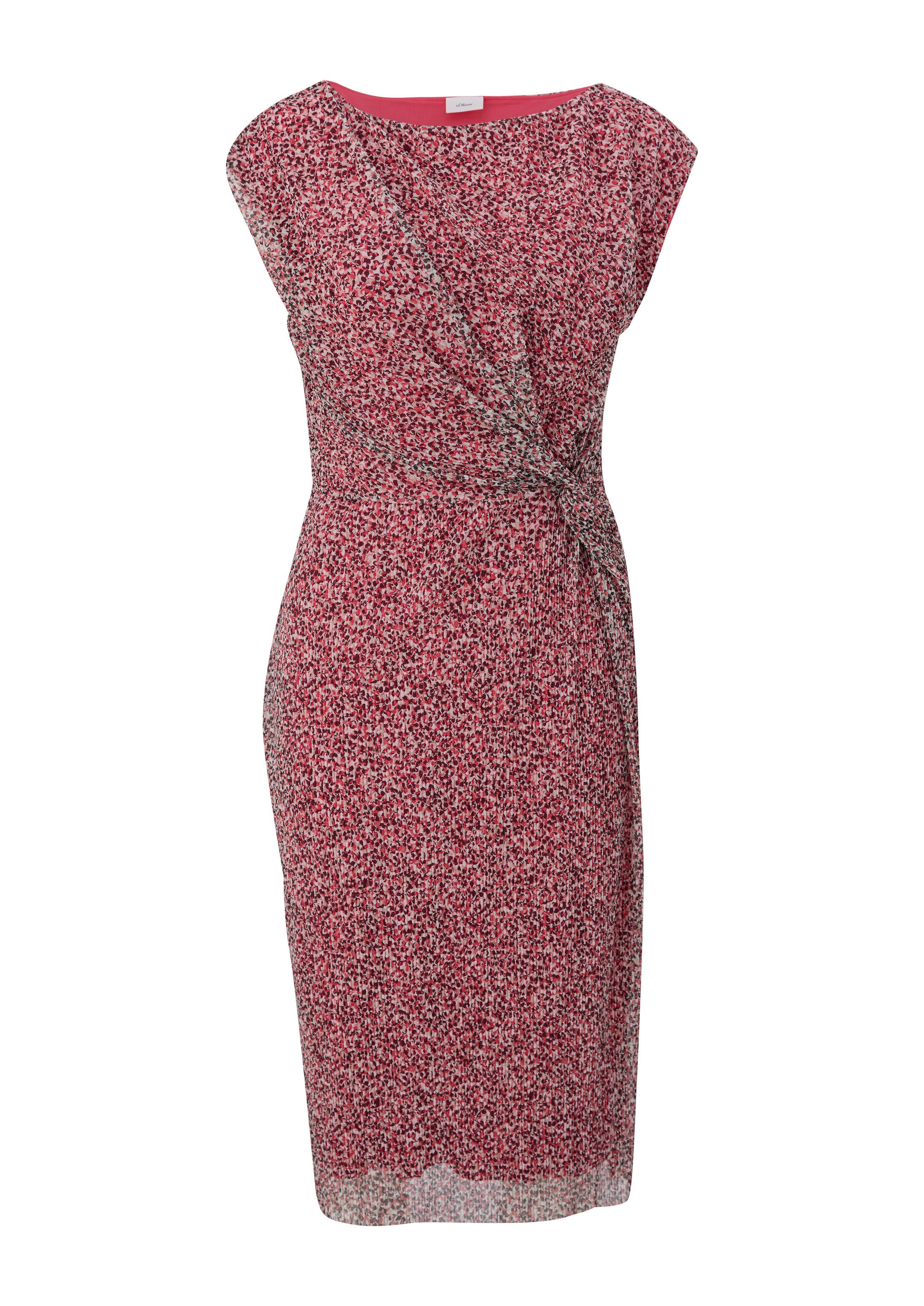 s.Oliver Midikleid Kleid Mesh-Kleid mit Plisseefalten