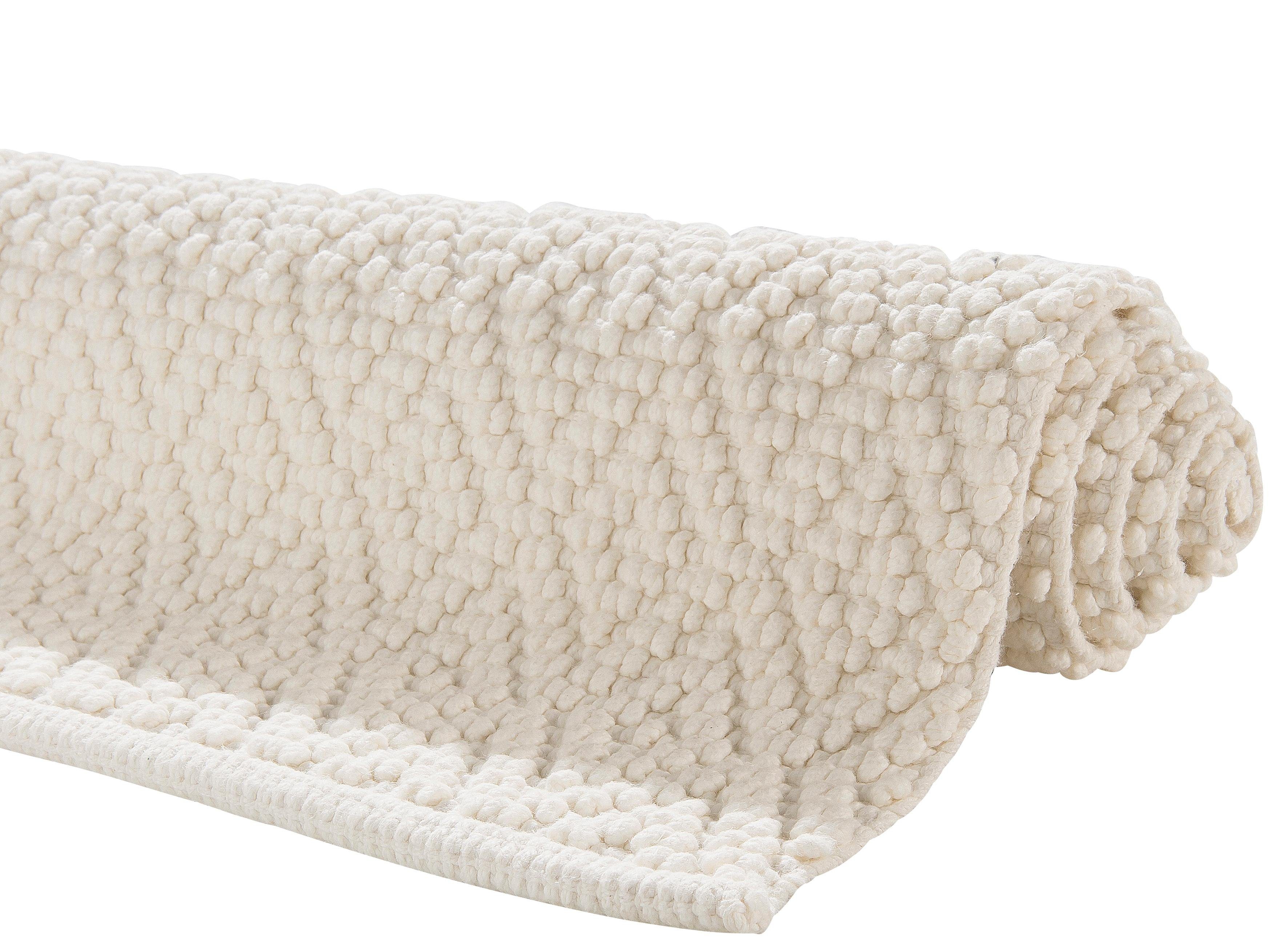 OTTO home Badematte Numan, Badvorleger, Badezimmer Teppich, Höhe 10 mm, fußbodenheizungsgeeignet, strapazierfähig, Baumwolle, rechteckig, Rauten-Muster, Badteppich, auch als 3 teiliges Set erhältlich