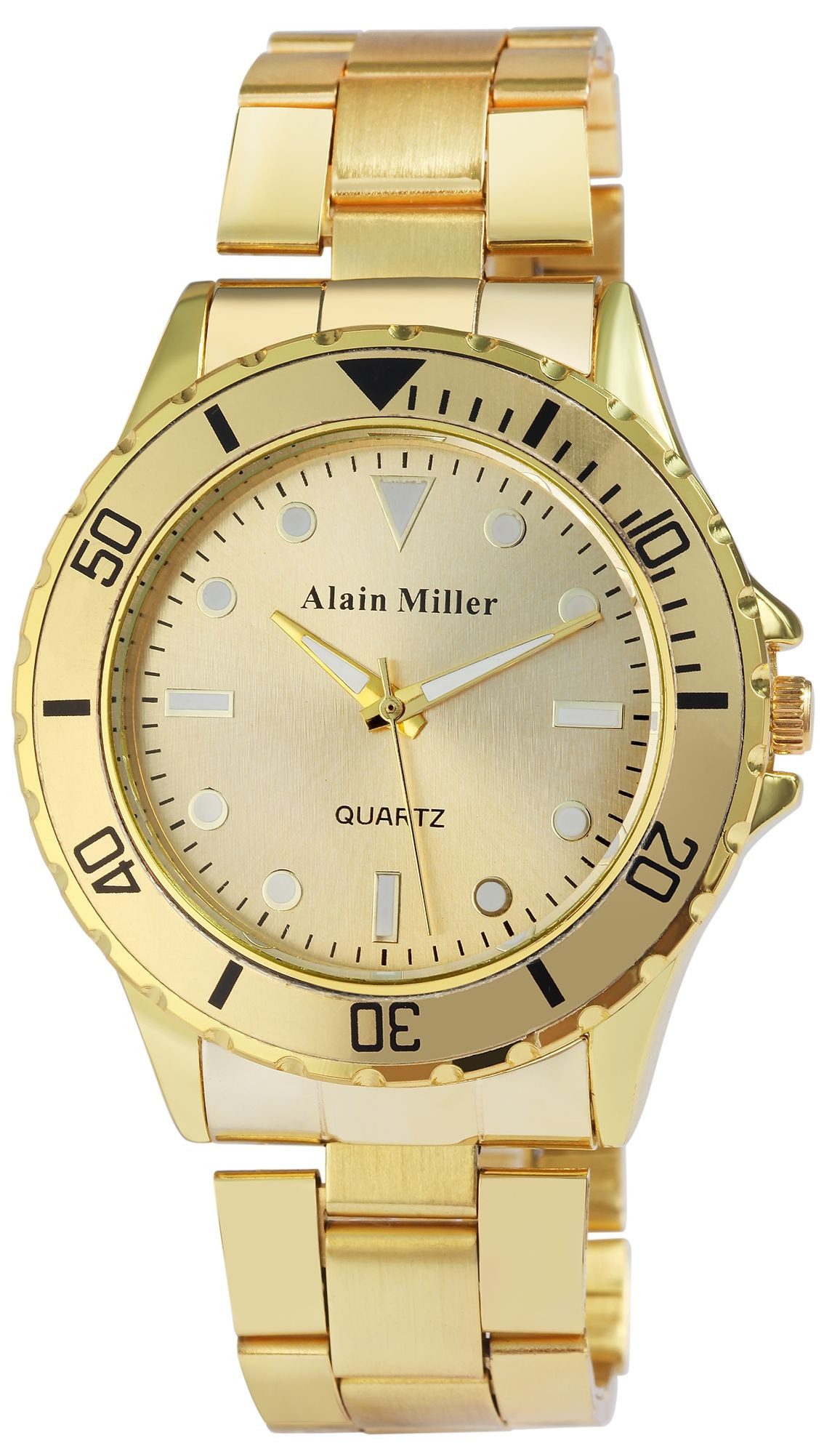 Alain Miller Quarzuhr AM0002 Alain Miller Herrenuhr mit Edelstahlarmband, Herrenuhr Edelstahl
