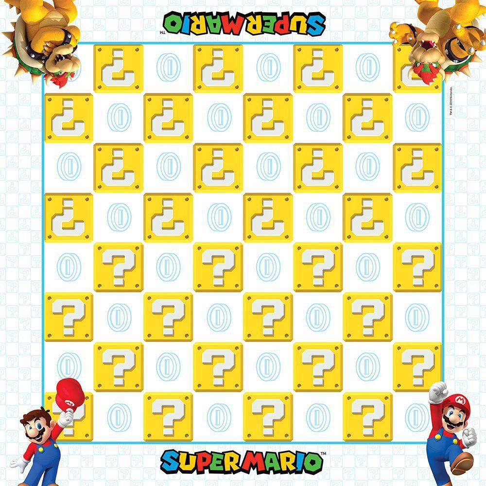 USAopoly Spielesammlung Super Mario Brettspiel Dame & Tic-Tac-Toe Mario vs. Bowser