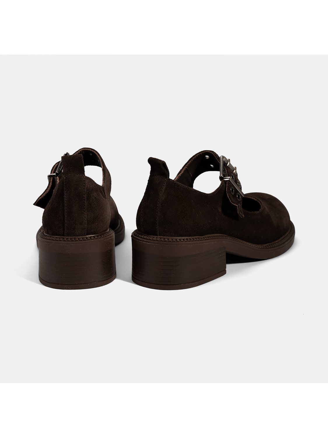 Desa Damen-Slipper aus Wildleder – Schnallendetail, flacher Absatz, atmung günstig online kaufen