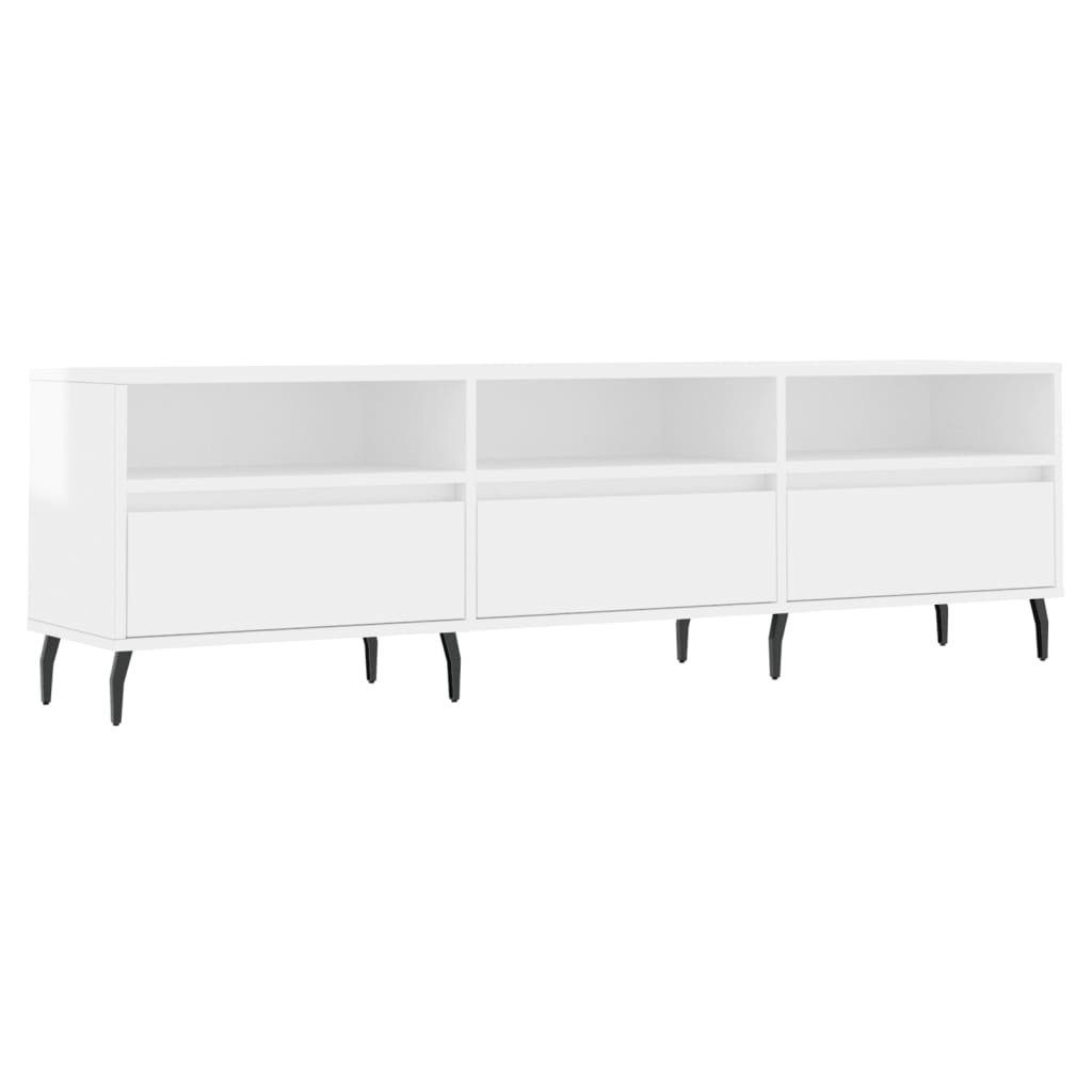 TV-Schrank vidaXL TV-Schrank 150x30x44,5 cm (1-St) Holzwerkstoff Hochglanz-Weiß