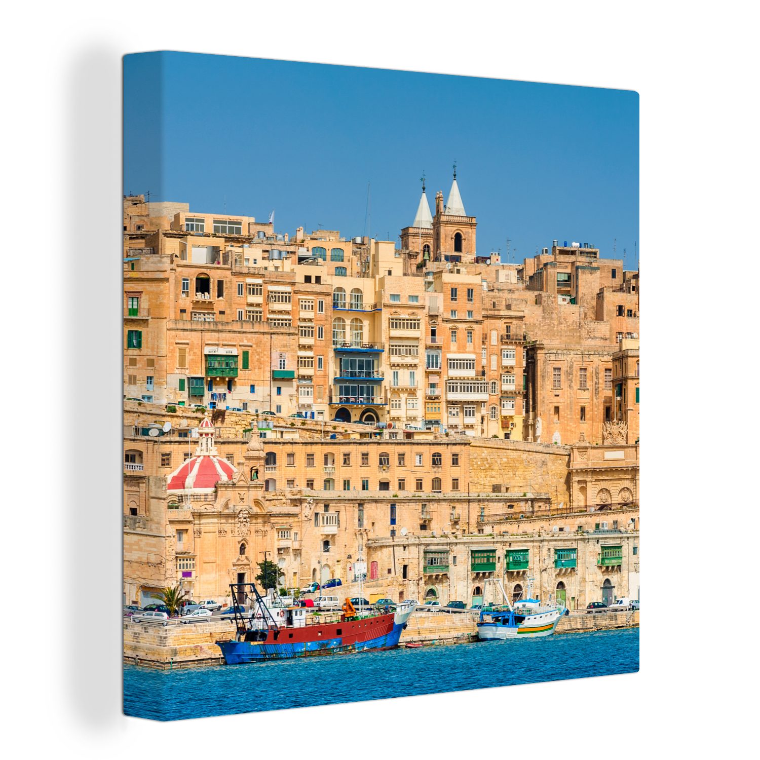 OneMillionCanvasses® Leinwandbild Stadt Valletta Malta, (1 St), Leinwand Bilder für Wohnzimmer Schlafzimmer