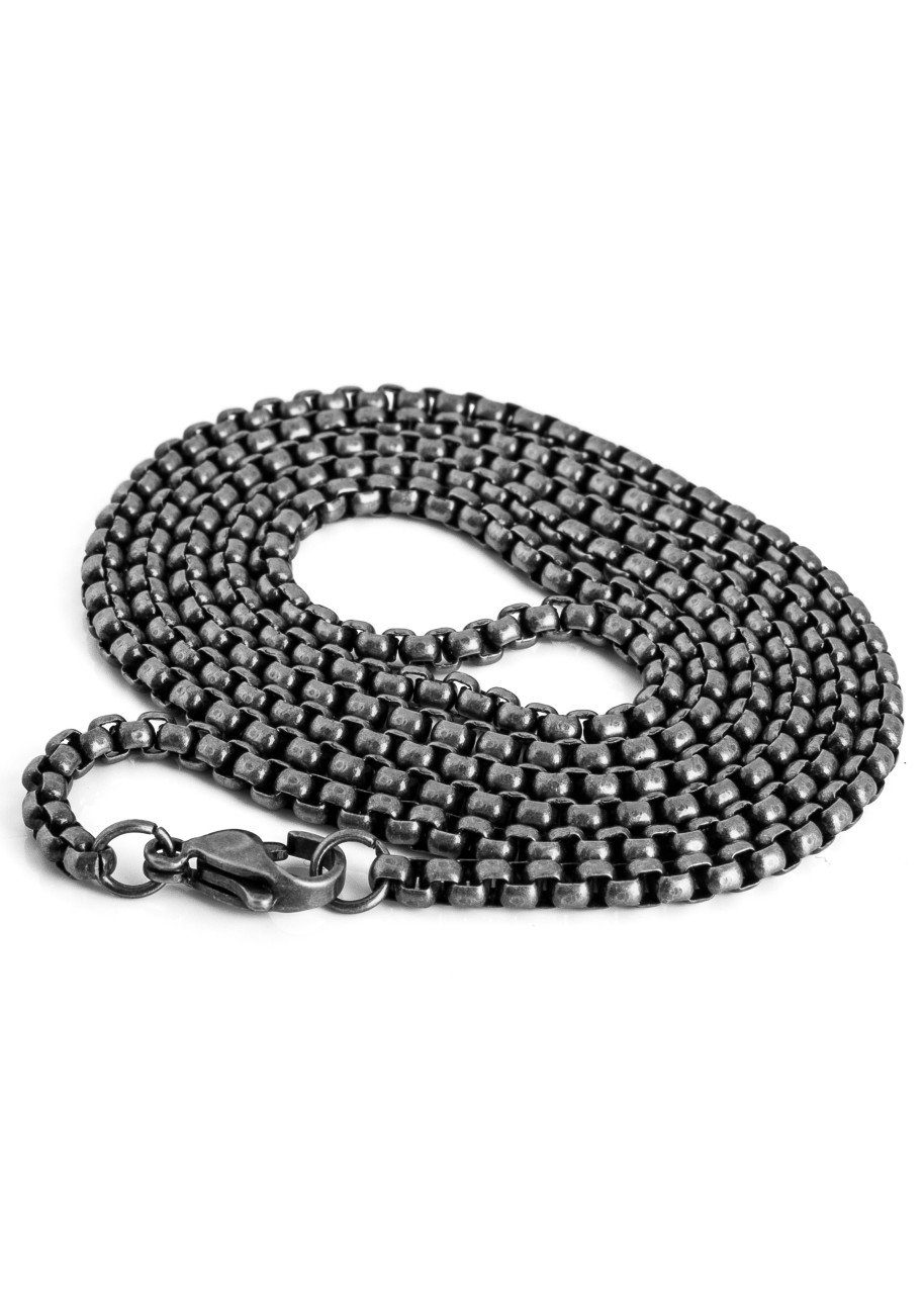 Edelstahlkette Bacas Kette Antik Silber 90 cm // 35.43 In