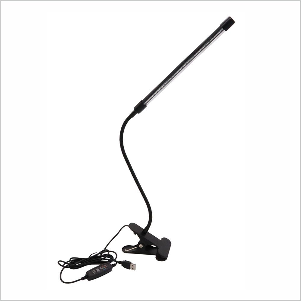 GelldG LED Schreibtischlampe Schreibtischlampe Dimmbar, Schwanenhals, mit Ladegerät, Klemmleuchte