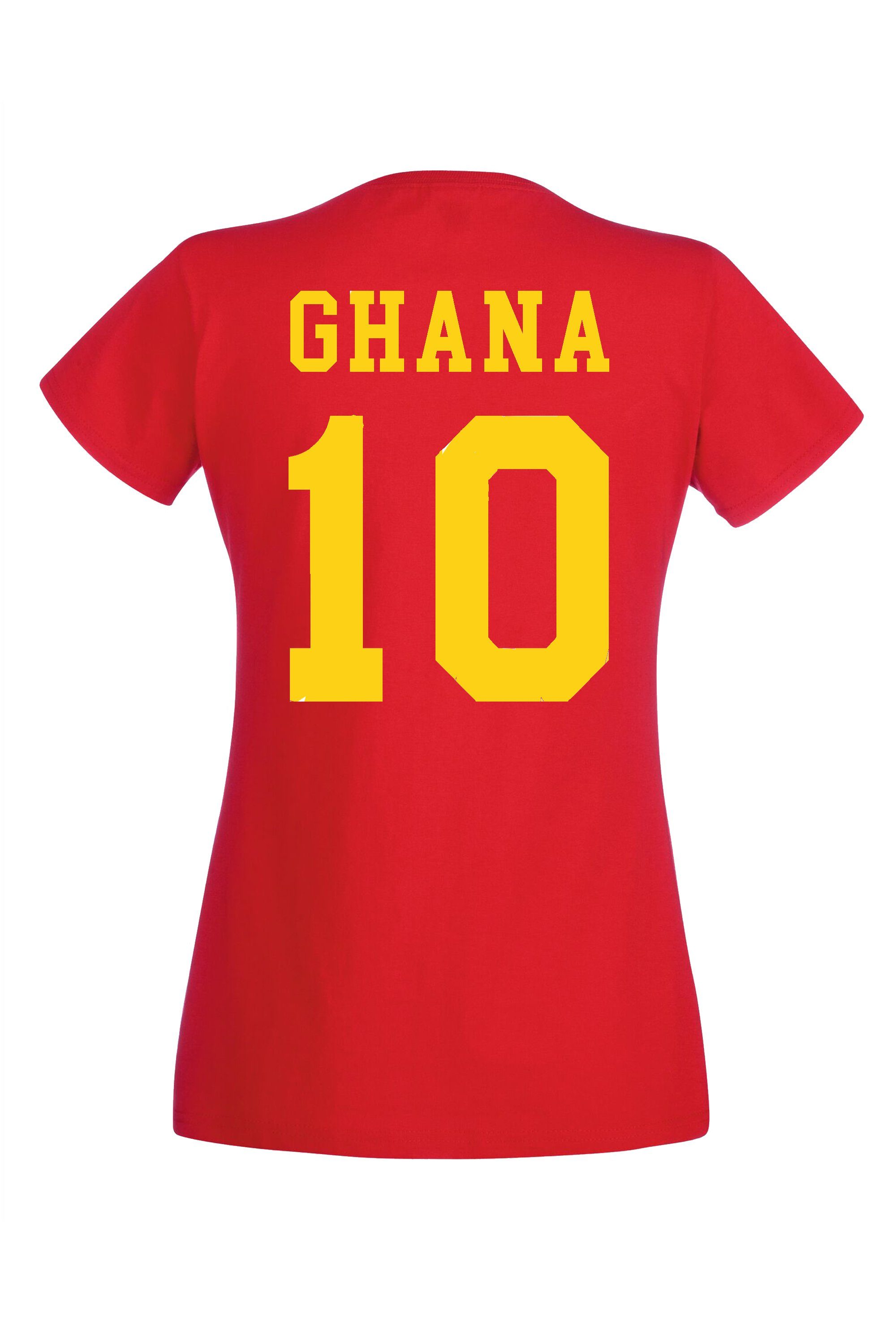 Youth Designz T-Shirt Ghana Damen Shirt mit trendigem Trikot Look