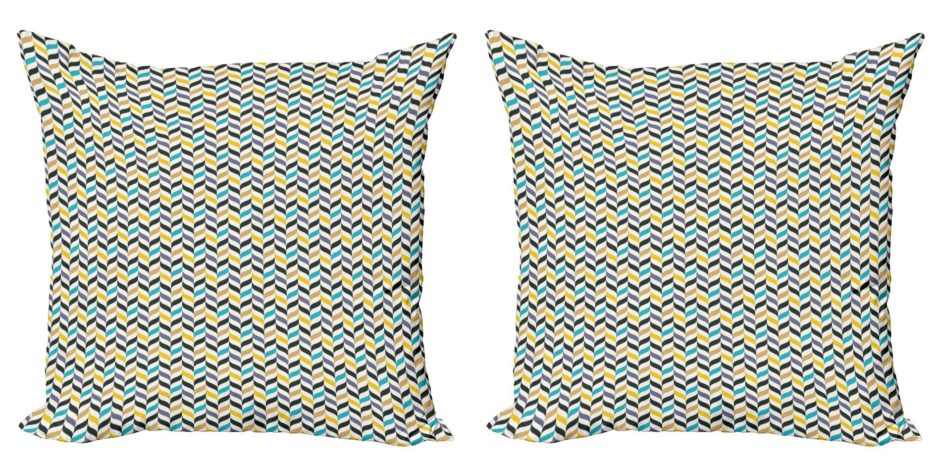 Kissenbezüge Modern Accent Doppelseitiger Digitaldruck, Abakuhaus (2 Stück), Winkel Vertikal Herrigbone