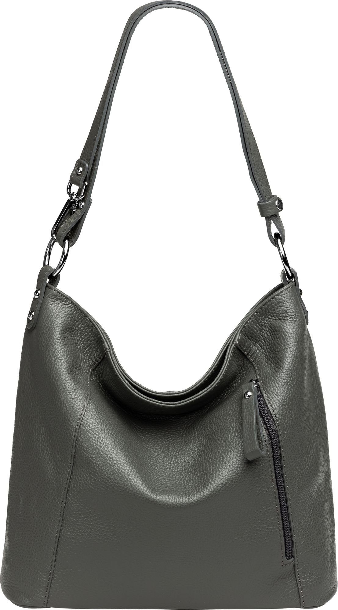 Caspar Schultertasche TL806 sportlich elegante 2-in-1 Damen Leder Schulter- und Umhängetasche