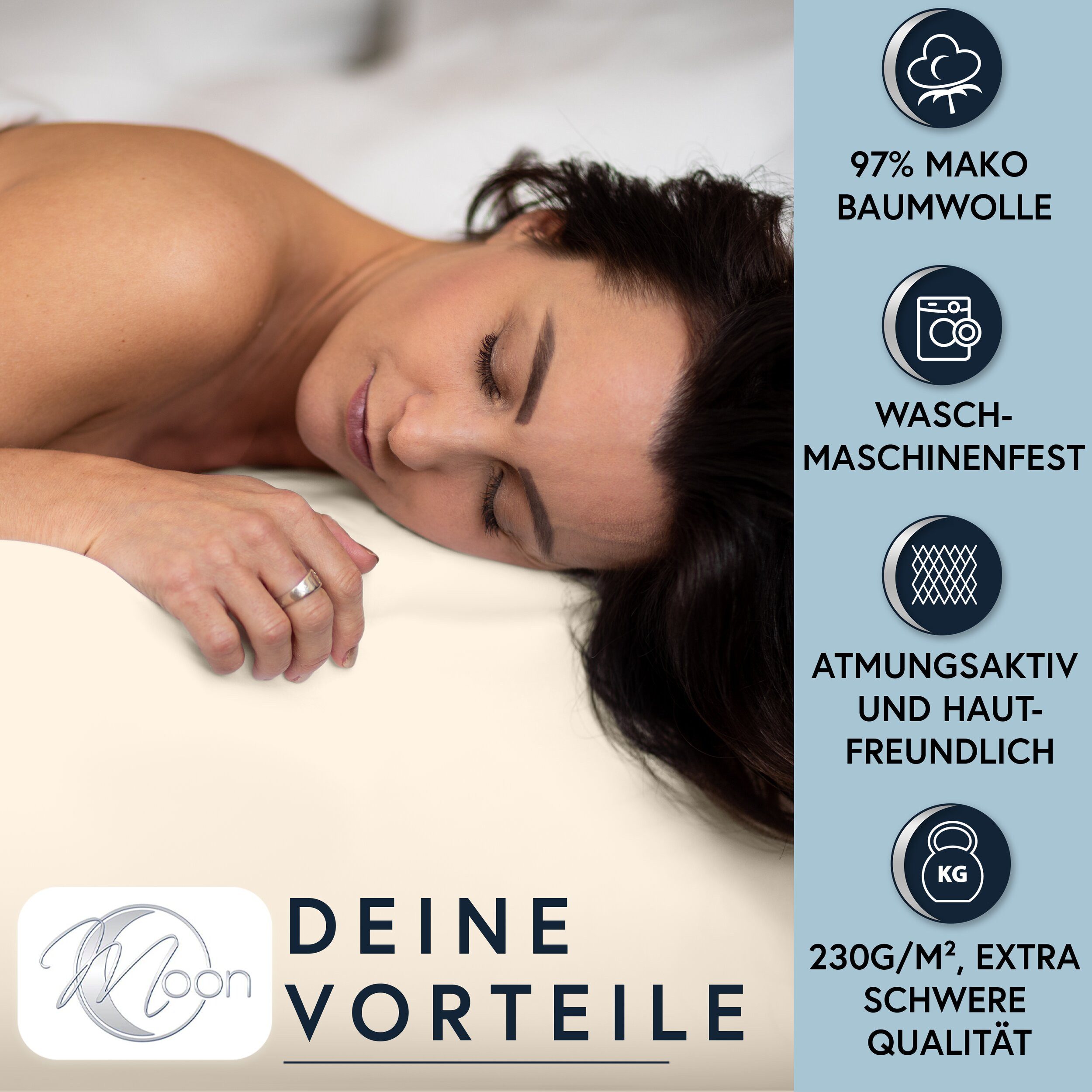 MOON Heimtextilien Spannbettlaken MOON-Luxury Spannbettlaken Jersey günstig online kaufen