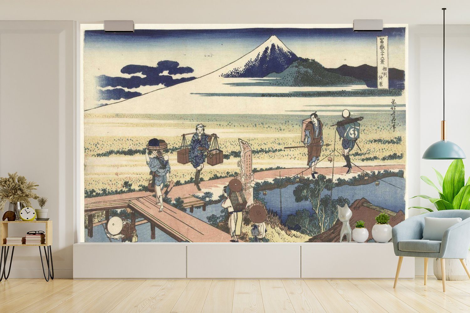 Tapete in St), Sagami Schlafzimmer, Fototapete Kinderzimmer, Hokusai, von Matt, der bedruckt, Katsushika für (6 Provinz - Wallpaper MuchoWow Wohnzimmer, Gemälde Vinyl Nakahara