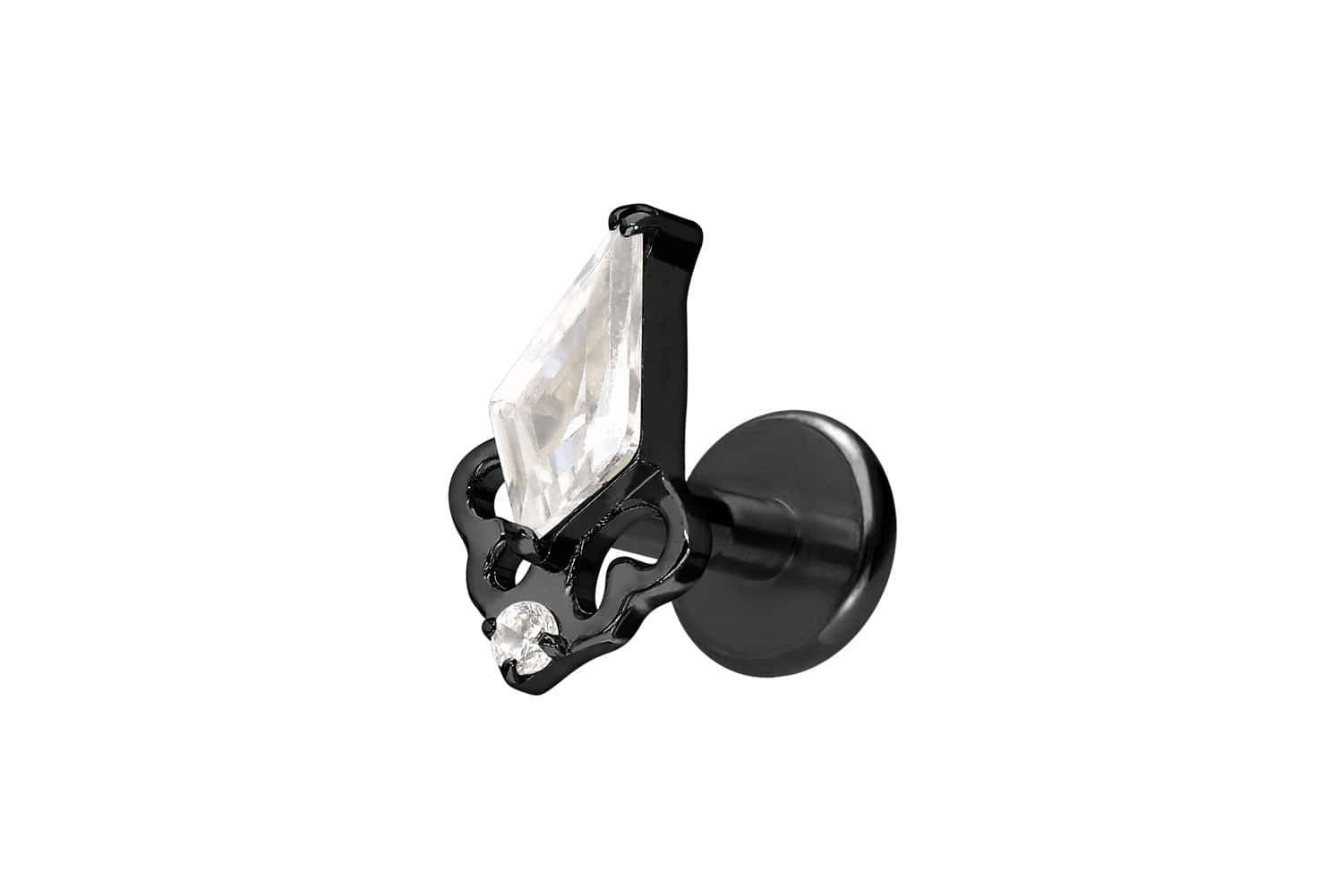 PIERCINGLINE Piercing-Set Titan Labret mit Innengewinde KRISTALLSCHILD (Labrets, 1-tlg)