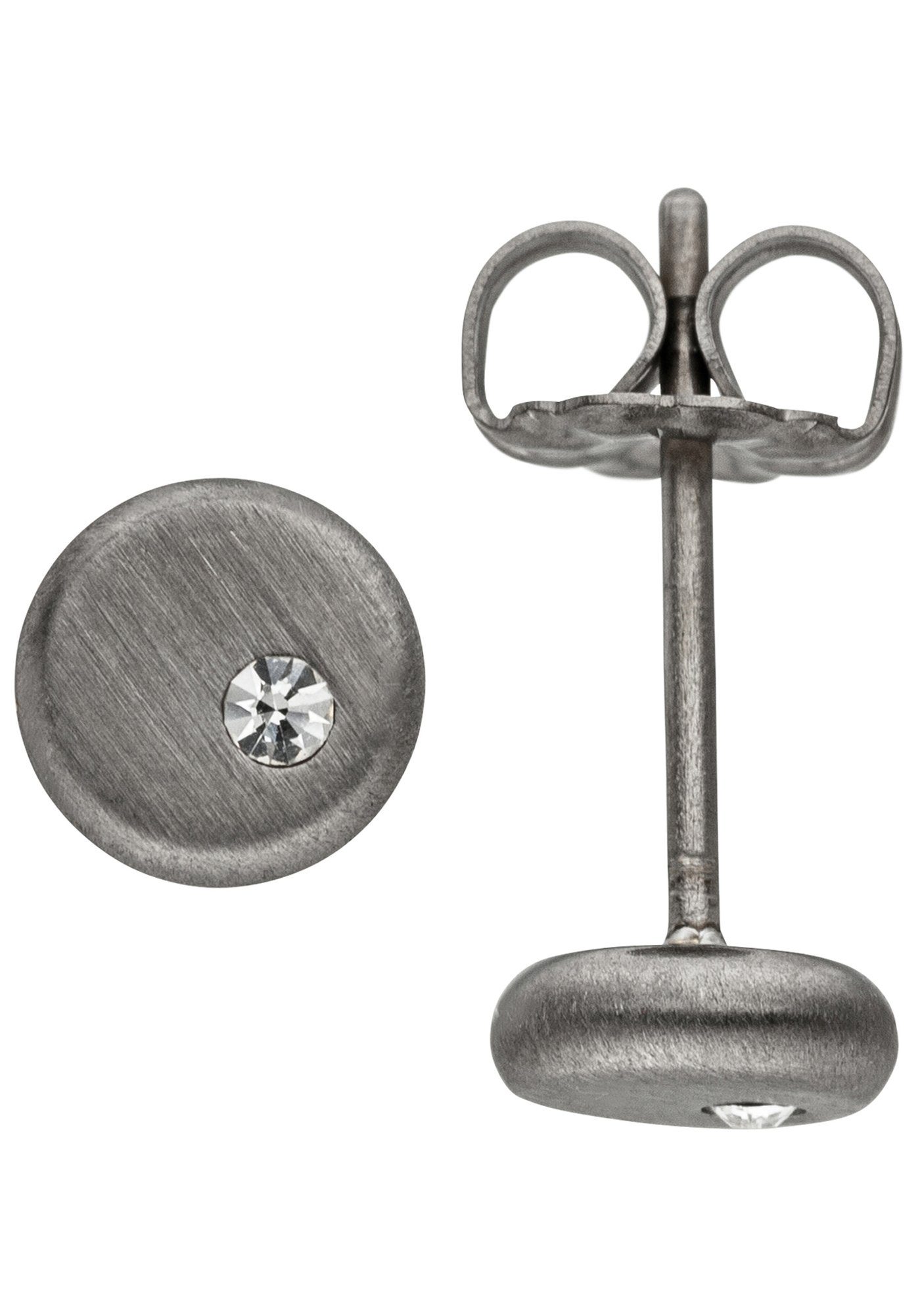 JOBO Paar Ohrstecker, rund Titan mit Kristallsteinen günstig online kaufen