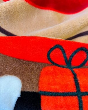 Wohndecke Kuscheldecke flauschig 150x200 cm, Merry Christmas Decke, Geschenkidee, MTOnlinehandel, Kinder, Teenager, Erwachsenen Sofa Decke, weich und kuschelig
