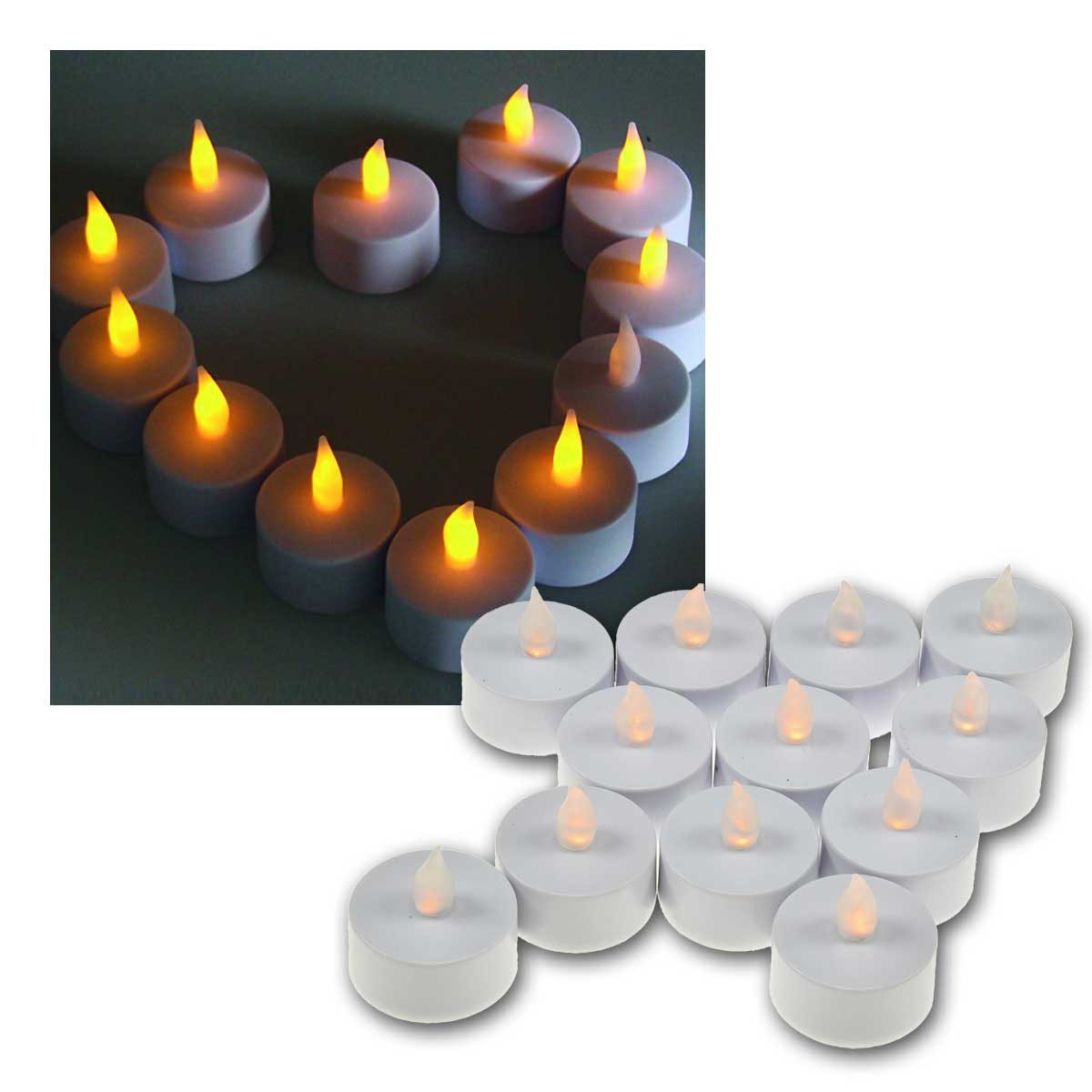 ChiliTec LED-Kerze 12er Set LED Teelichter, flackernde Kerzen elektri, warmweiß