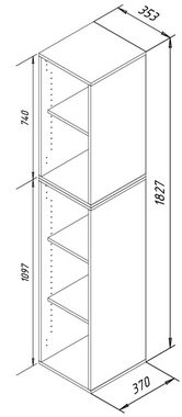 VCM Aktenregal Holz Büro Regal Bücher Ordner Aktenregal Lona l 5f, 1-tlg.