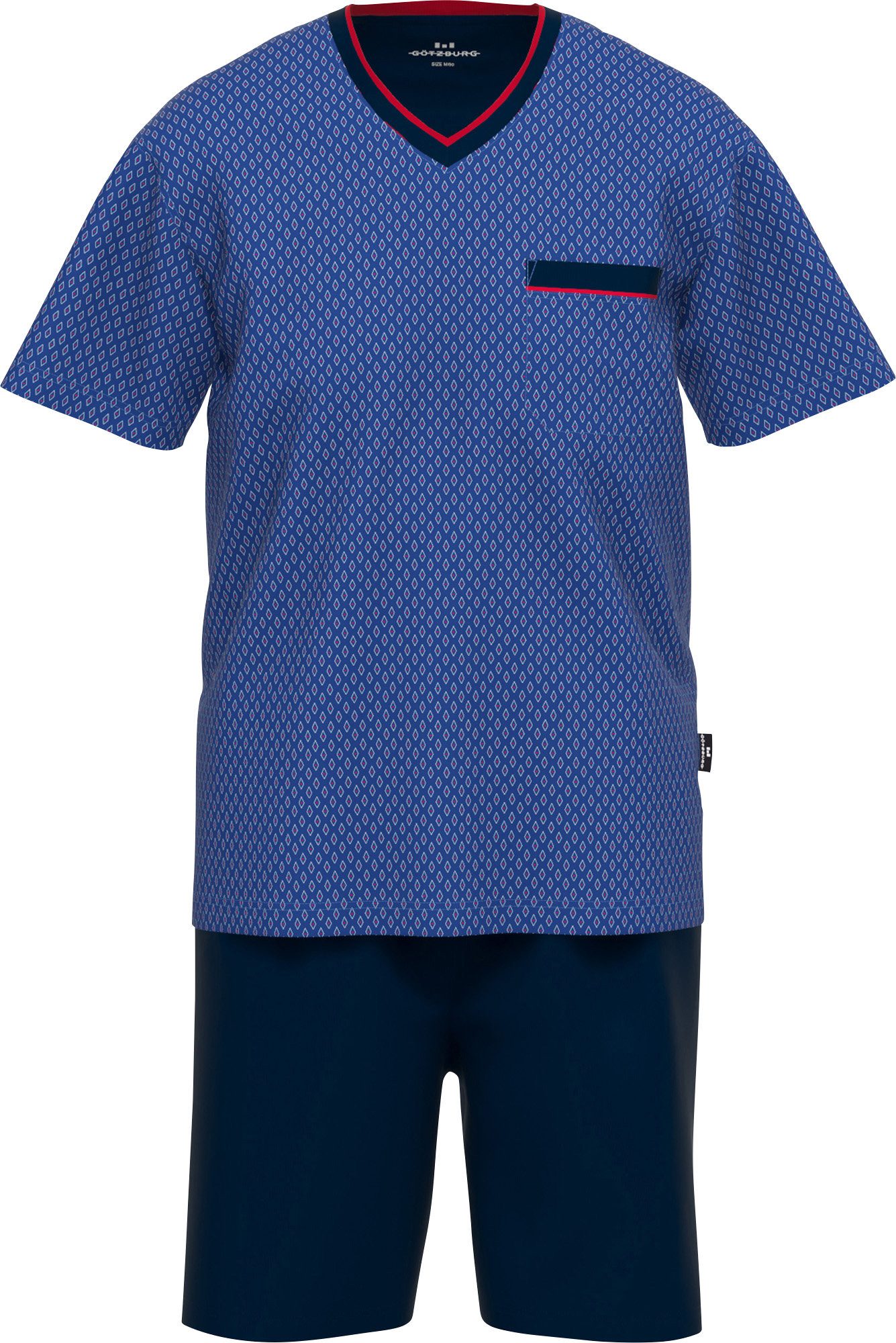 GÖTZBURG Pyjama Herren-Shorty Single-Jersey gemustert