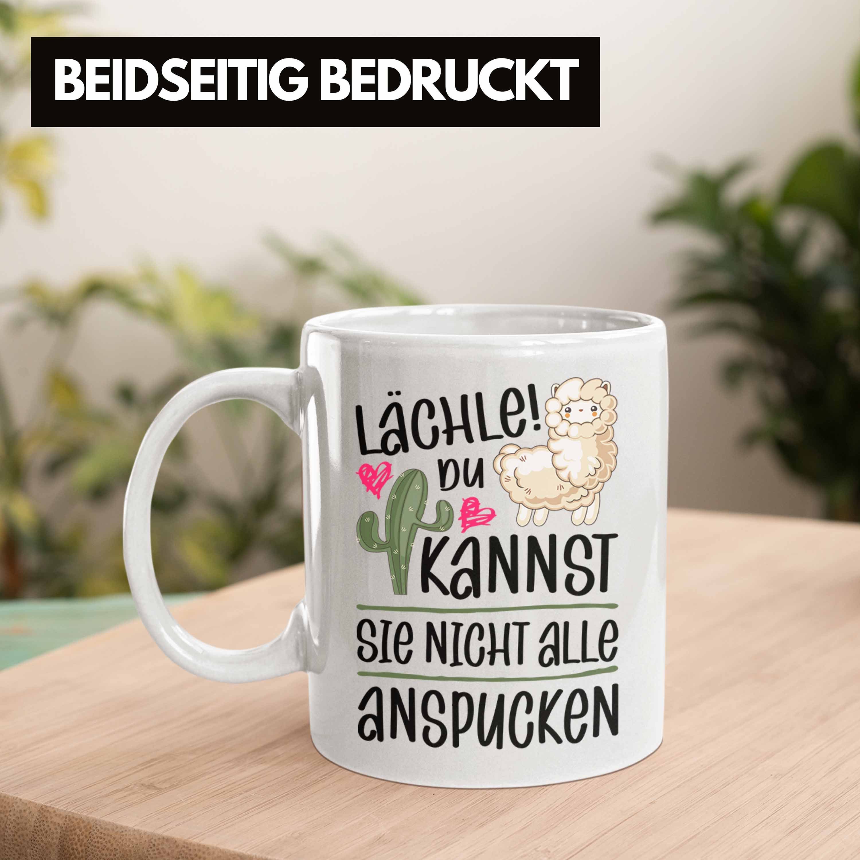 Anspucken Trendation Llama Sie Tasse Alpaka Nicht Tasse mit Tasse Alle Lächle Lustige Du Lama Weiss Kannst Kaffeetasse Spruch - Trendation