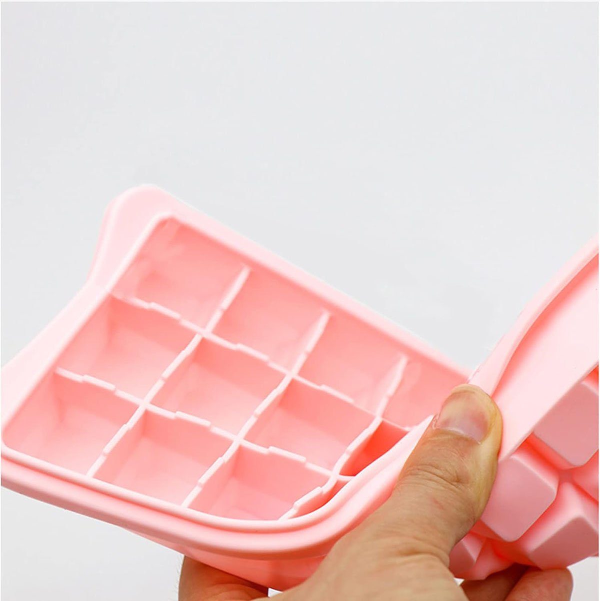 CTGtree Eismaschine Silikon 36 Haushalt Eiswürfelform rosa Gitter Eisbox Fach 36