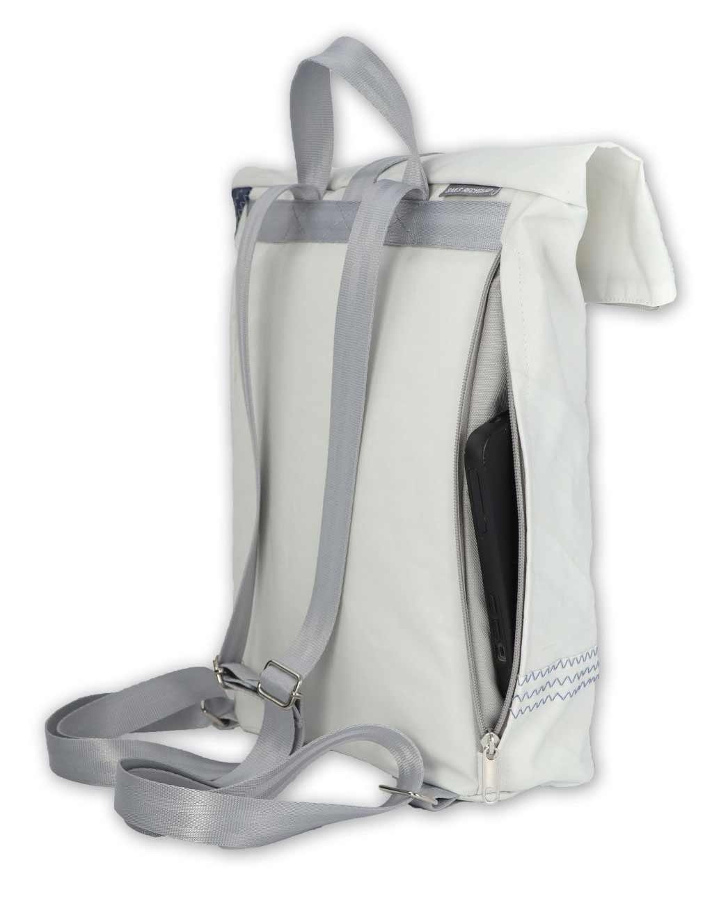 360Grad Rucksack Rucksack Möwe recyceltes Segeltuch Weiß Blau Grau günstig online kaufen