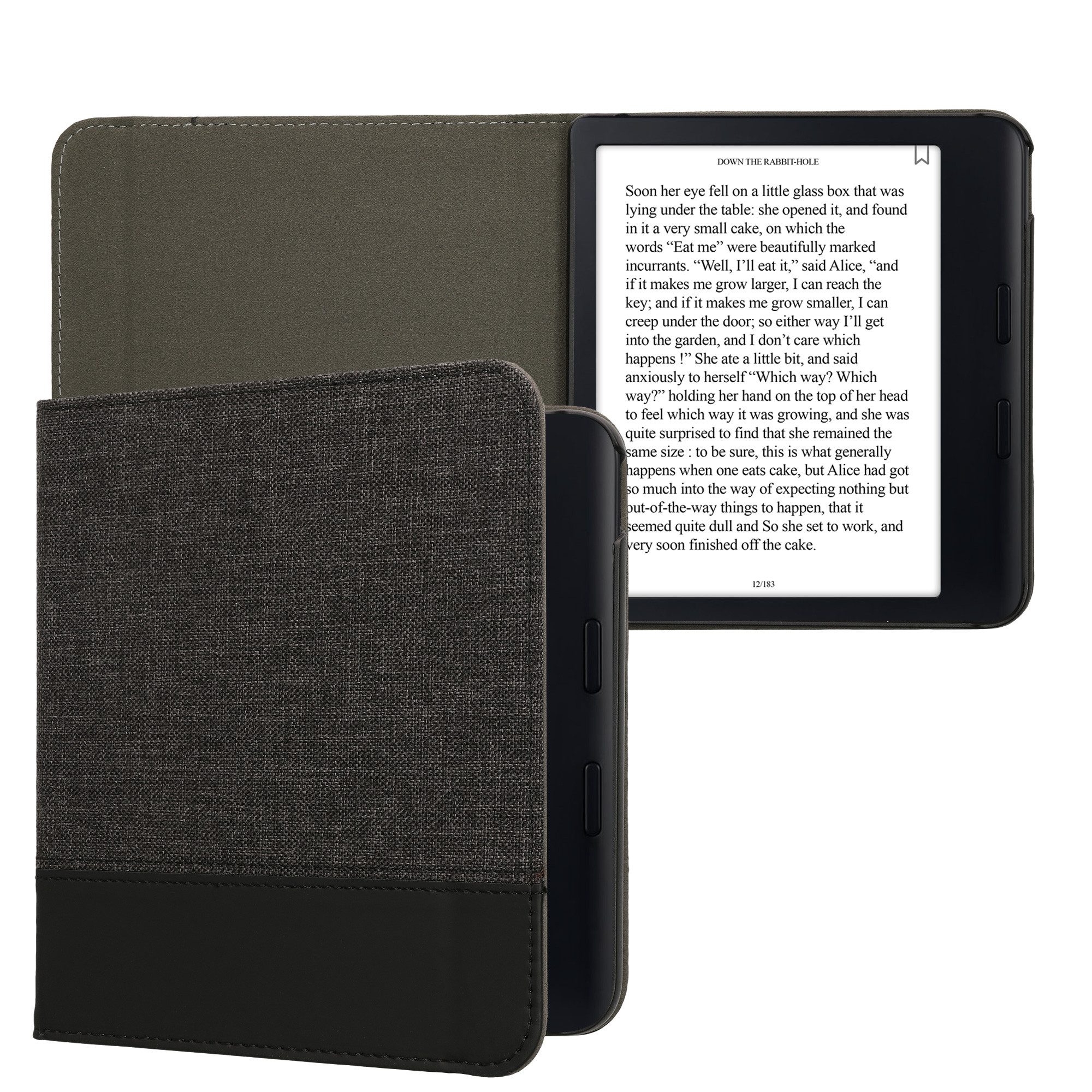 kwmobile E-Reader-Hülle Hülle für Kobo Kobo Libra Colour / Tolino Vision Color, Canvas eReader Schutzhülle - Flip Cover Case
