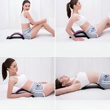 Retoo Rückentrainer Rückenstrecker Rückentrainer Rückendehner Wirbelsäulenstrecker, (1 Stück des Massagestabs zur Wirbelsäule), 3 Höhen – 6 cm für Anfänger, 3 Gürtel mit intensiver Wirkung