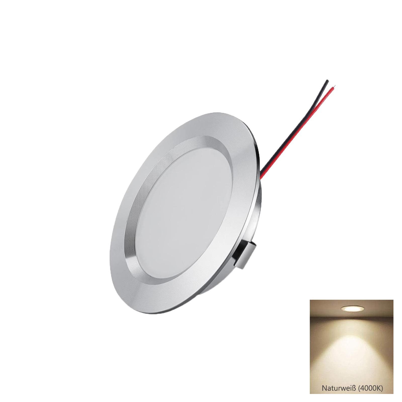 MUPOO LED Einbaustrahler Deckenstrahler LED Spot Flach 12V,3W Wohnmobil Panelleuchte, Neutralweiß, LED fest integriert, Auto Innenleuchten Deckenlampen Wohnwagen