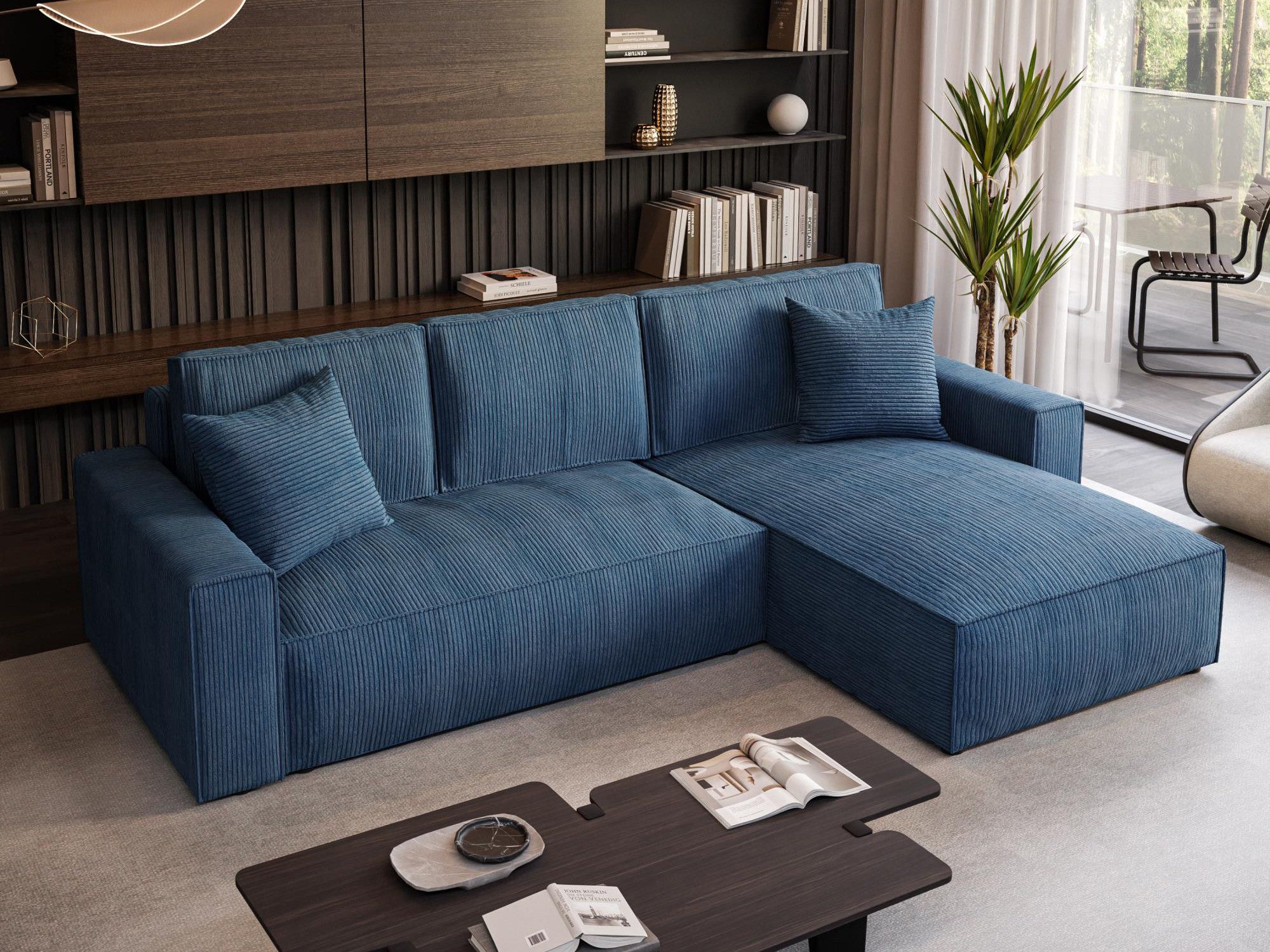 Beautysofa Ecksofa mit Schlaffuntion PARYS, mit Bettkasten und universelle Ottomane, Flappbar im modernen Design