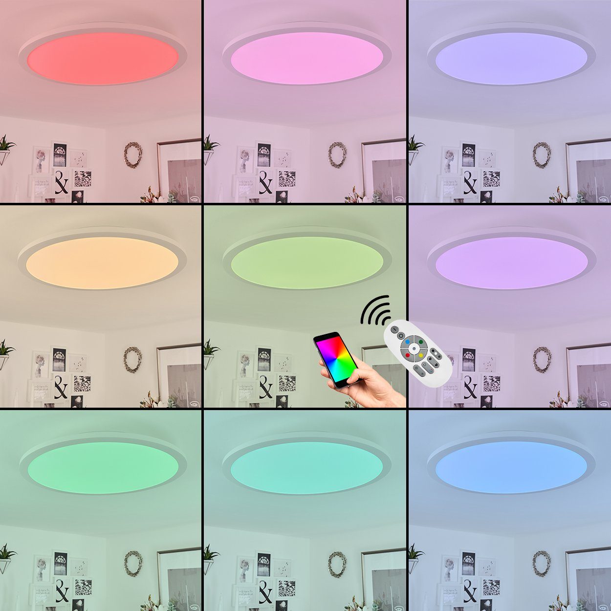 hofstein Deckenleuchte »Corti« Smart App, RGB über RGB Bluetooth,4300 Lumen in Weiß, dimmbare Kelvin, Deckenlampe Farbwechsler,(45cm)steuerbar
