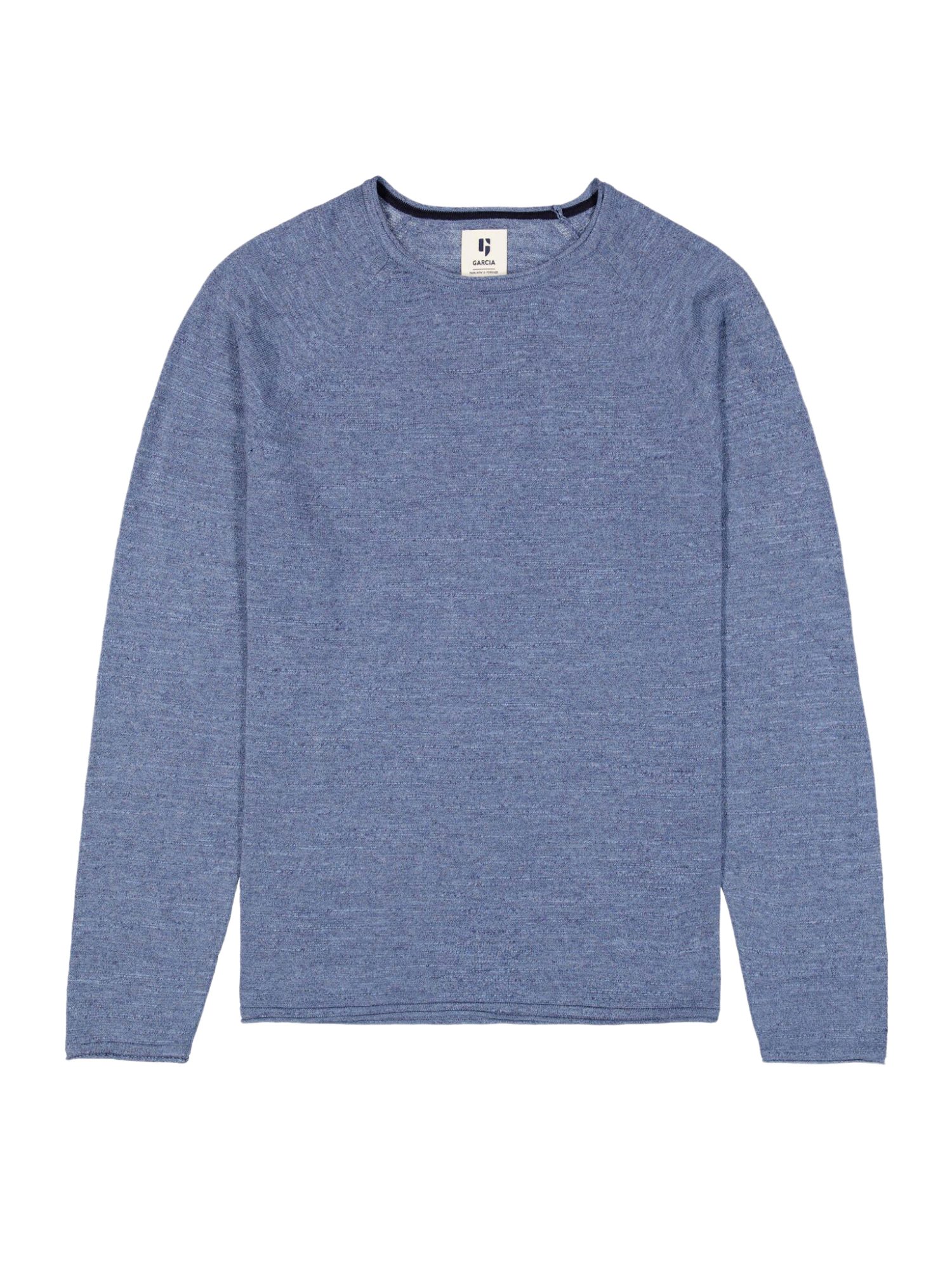 Garcia Strickpullover blau,Basic,Baumwolle,Unifarben,Rundhals,Langarm,Regular Fit