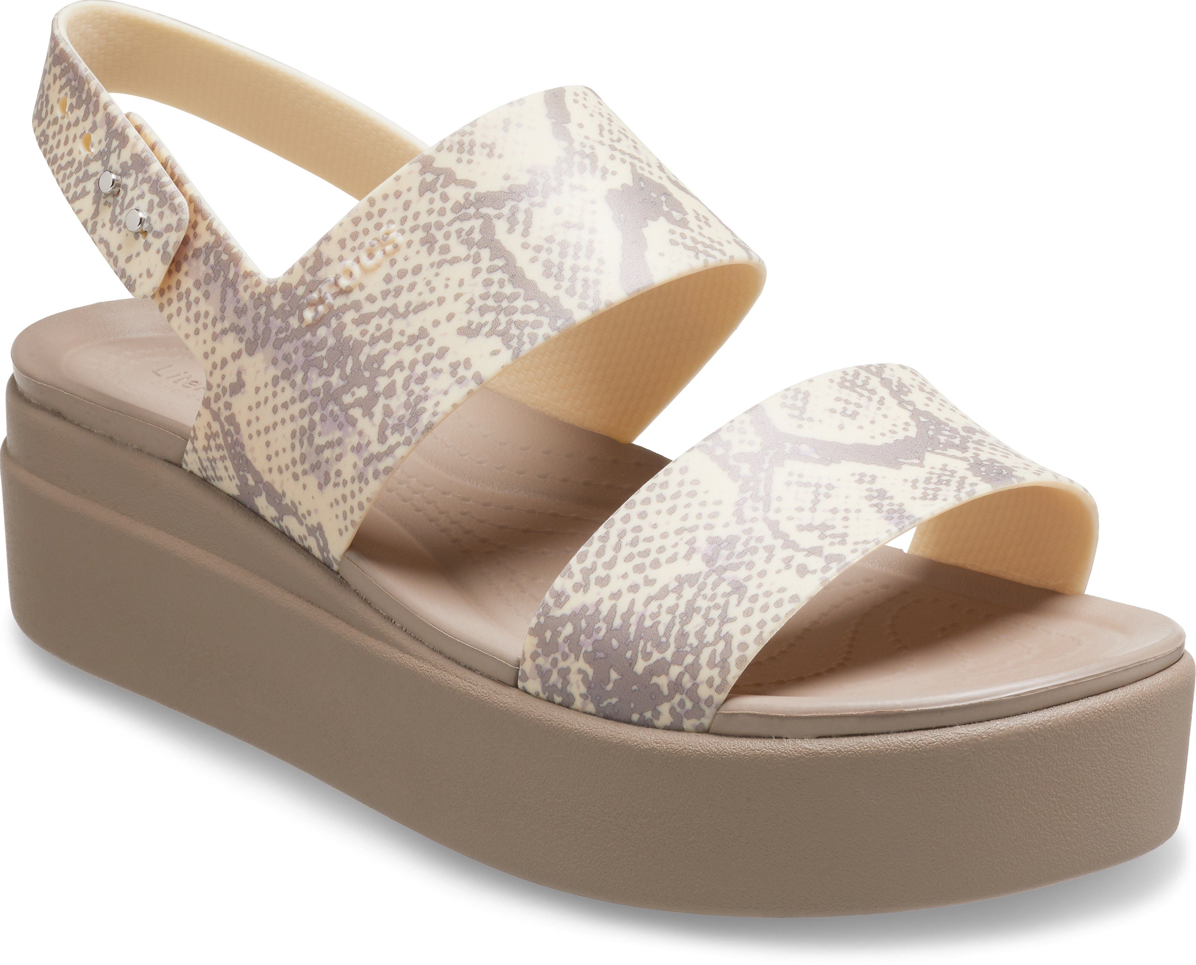 Crocs Brooklyn Snake Low Wedge Keilsandalette mit Fersenriemchen