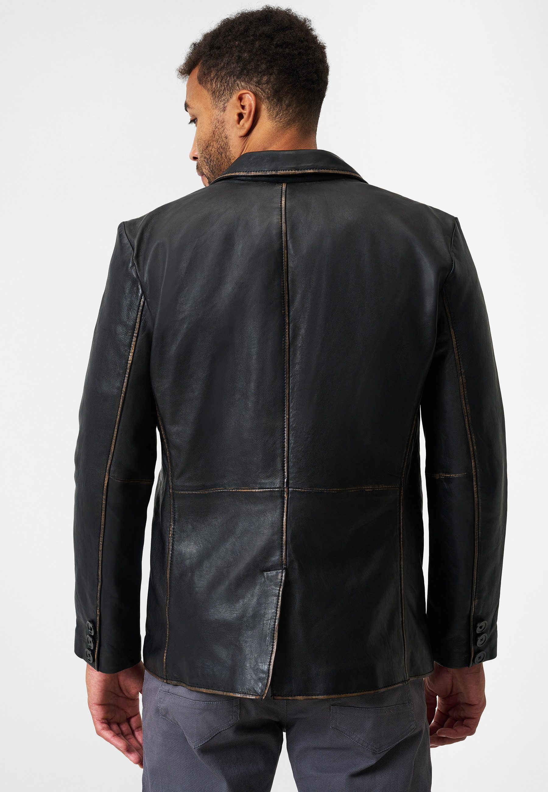 RICANO Ledersakko Ricardo vintage Lederjacke aus Lamm Nappa Leder