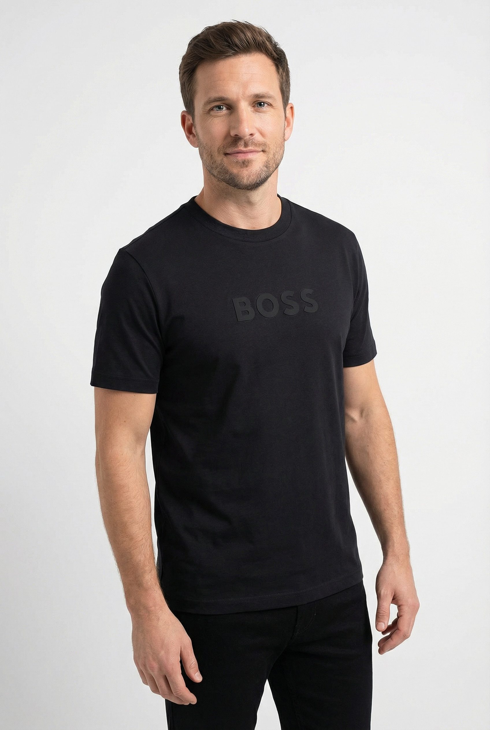 BOSS GREEN T-Shirt Rundhalsausschnitt, Regular Fit, Boss-Logodruck