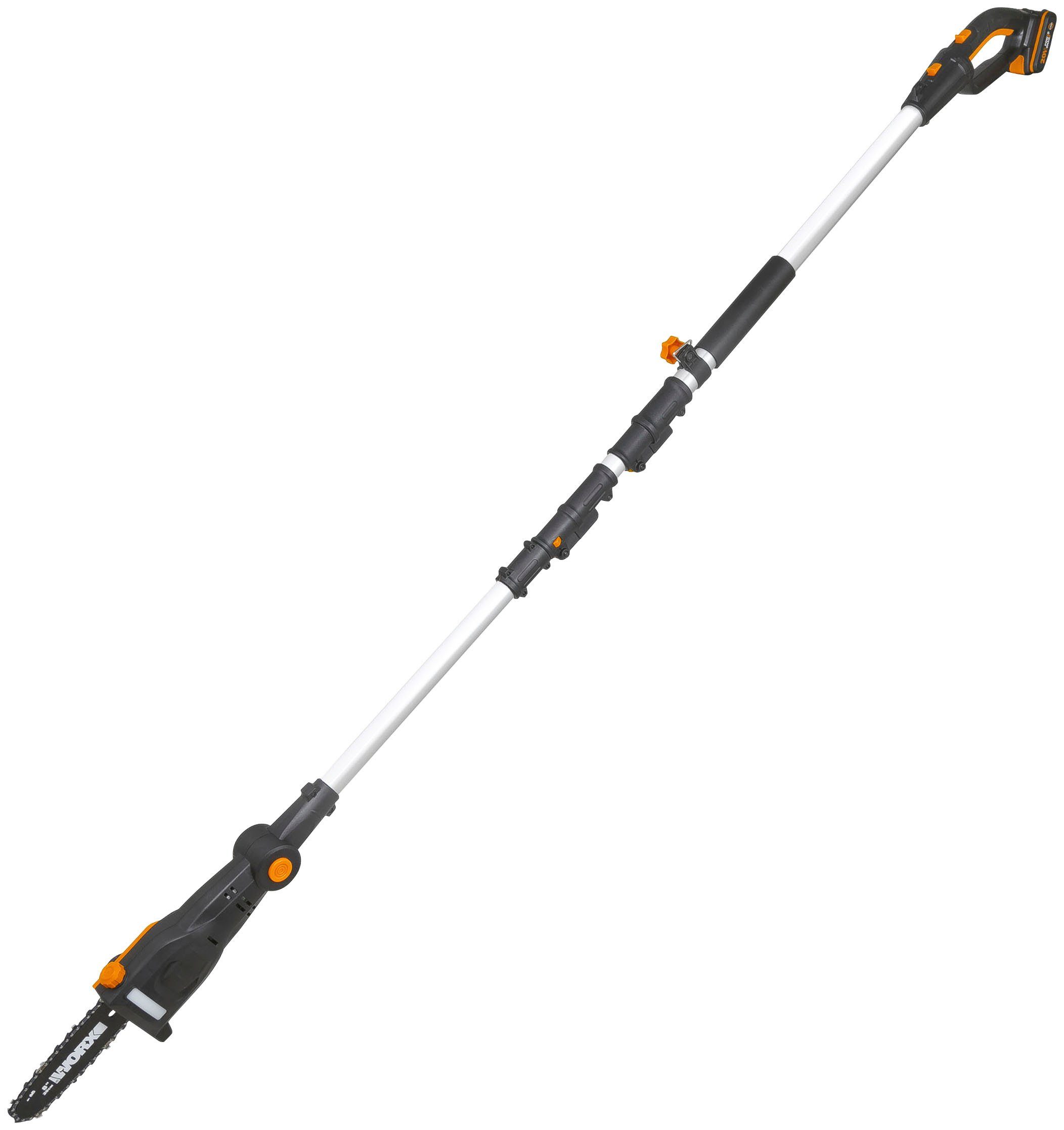 Worx Akku-Hochentaster 20V Akku Hochentaster, 20cm, Teleskopgriff max. 3,6m, (Set, Gartenscheren-Maschinen), inklusive 20V/2Ah Akku und Ladegerät