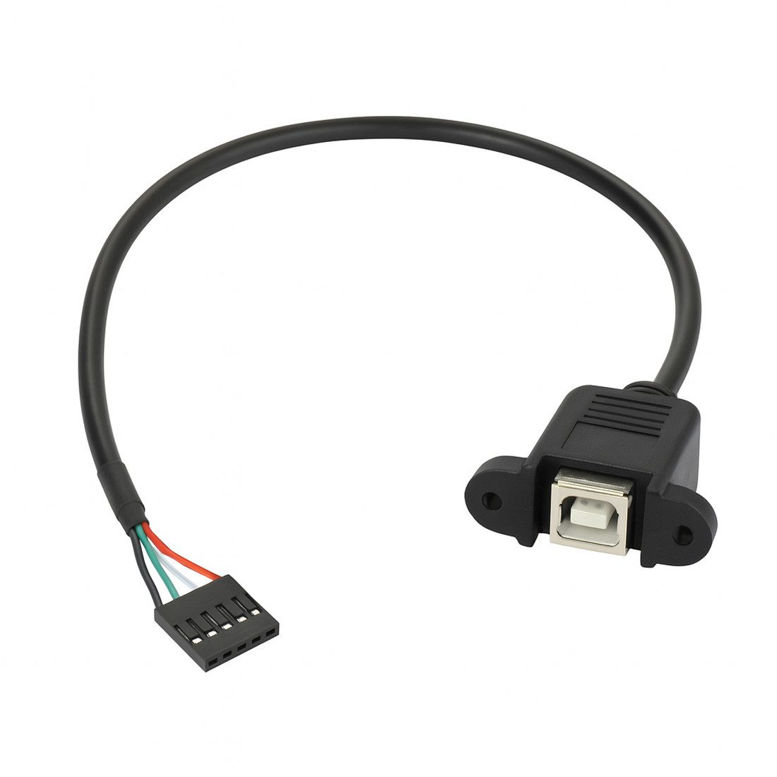 Bolwins Q84 5-Pin Mainboard-USB Adapterkabel – Header Buchse auf USB-B Computer-Kabel, USB 2.0 5-Pin Pin Header (Pfostenstecker), USB 2.0 Typ-B Buchse (festbar) (30 cm), Interner Mainboard-Anschluss, festbare Typ-B-Buchse