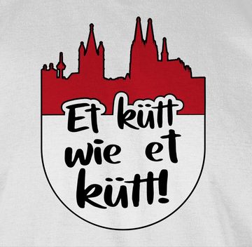 Shirtracer T-Shirt Et kütt wie et kütt! rot weiß - Kölsch Grundgesetz Köln Echte Kölner Karneval Outfit