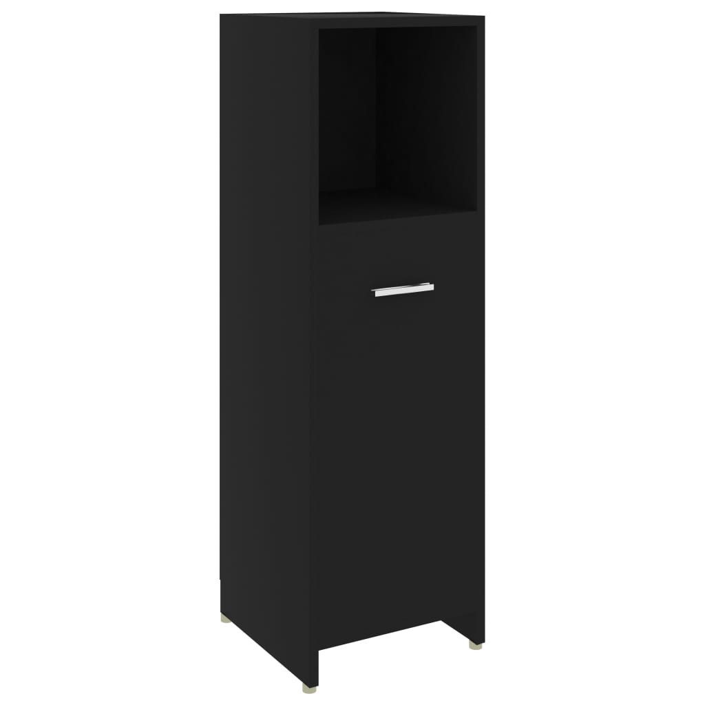 DOTMALL Badezimmer-Set Badezimmerschrank Schwarz 30x30x95 cm günstig online kaufen