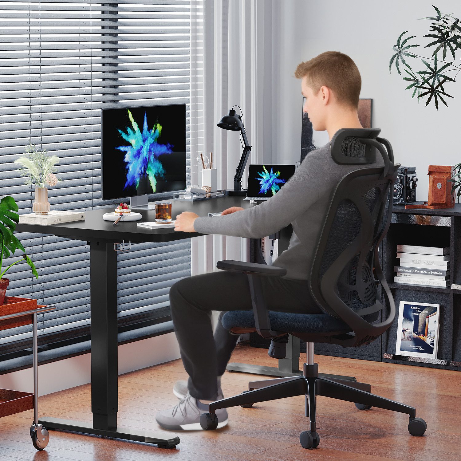 HOMALL Schreibtisch Schreibtisch Höhenverstellbarer mit Gedächtnis und Sitz günstig online kaufen