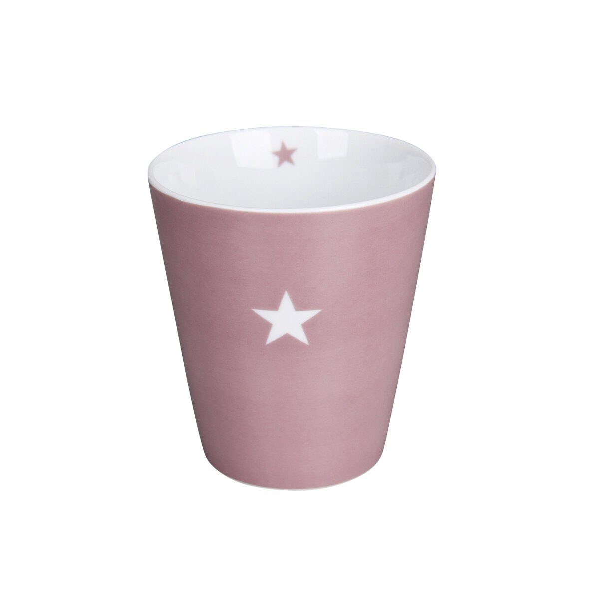 Krasilnikoff Becher Happy Mug Colourful Star, Porzellan rosa