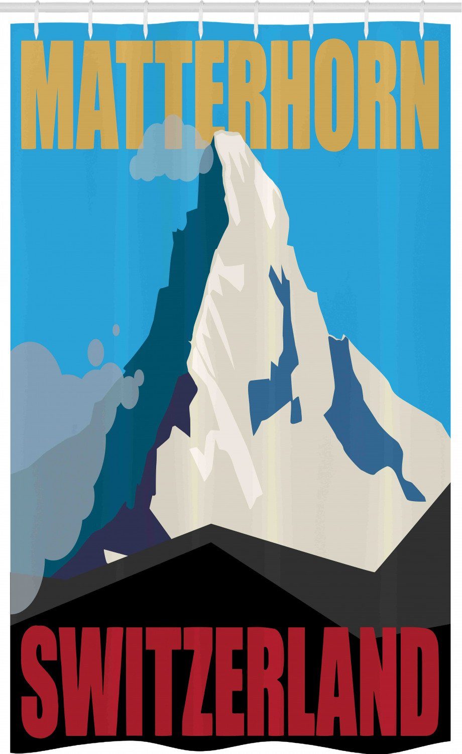 Abakuhaus Duschvorhang »Badezimmer Deko Set aus Stoff mit Haken« Breite 120  cm, Höhe 180 cm, Schweiz Berg Matterhorn Peak online kaufen | OTTO