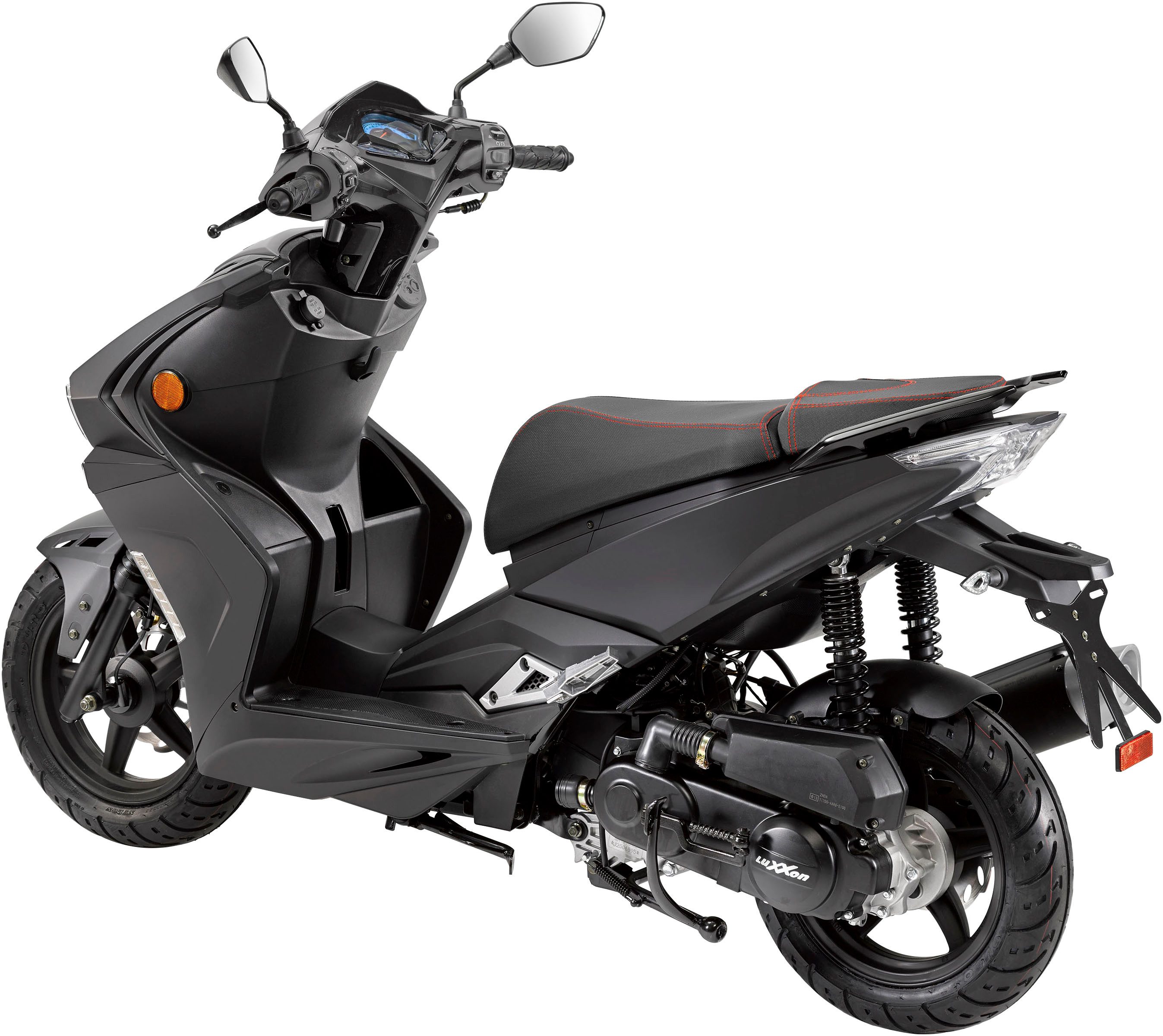 Luxxon Motorroller F18, 50 ccm, 45 km/h, Euro 5, (abschließbares Staufach), 2 Sitzplätze, für Erwachsene, Sportliches Design, 4-Takt Motor