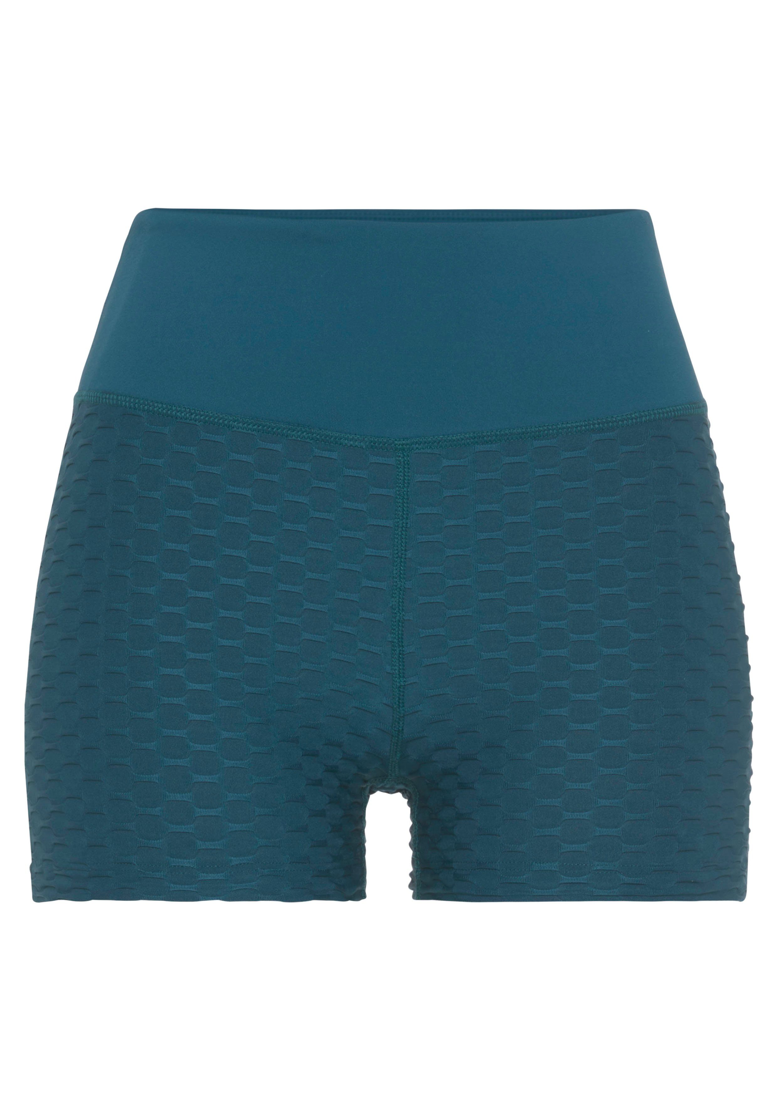 Hose und petrol breitem Wabenoptik -Kurze mit vivance Shorts Bund active