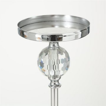 BOLTZE Windlicht Rory, 65 cm, Silber, aus Metall und Glas, Kerzenhalter, Kerzenständer