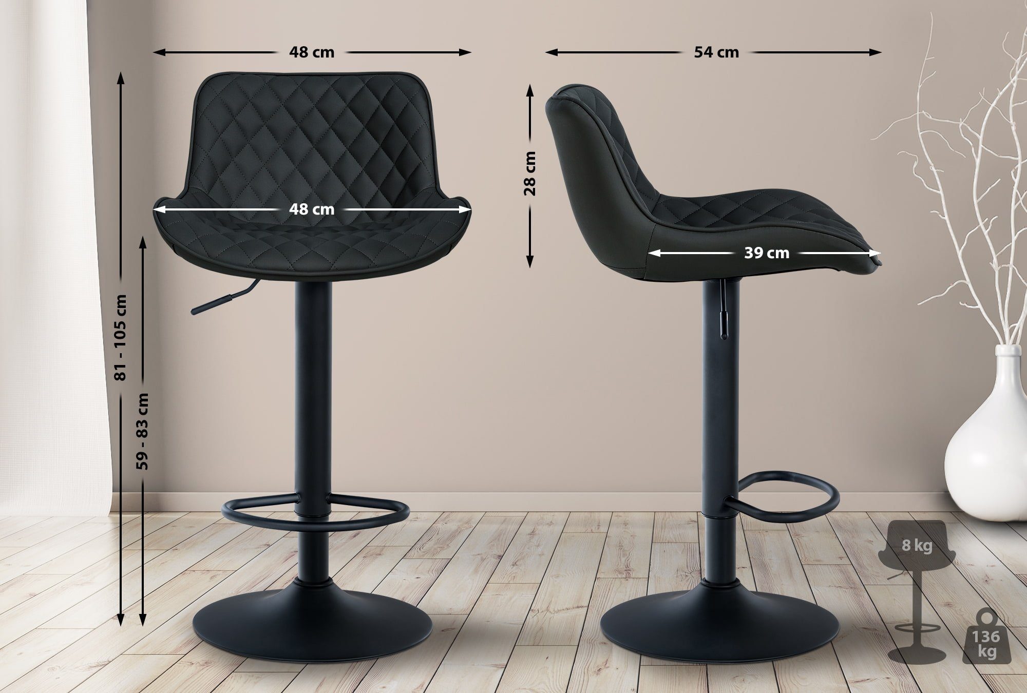 CLP Barhocker Minosa (2er Set, 2 günstig online kaufen