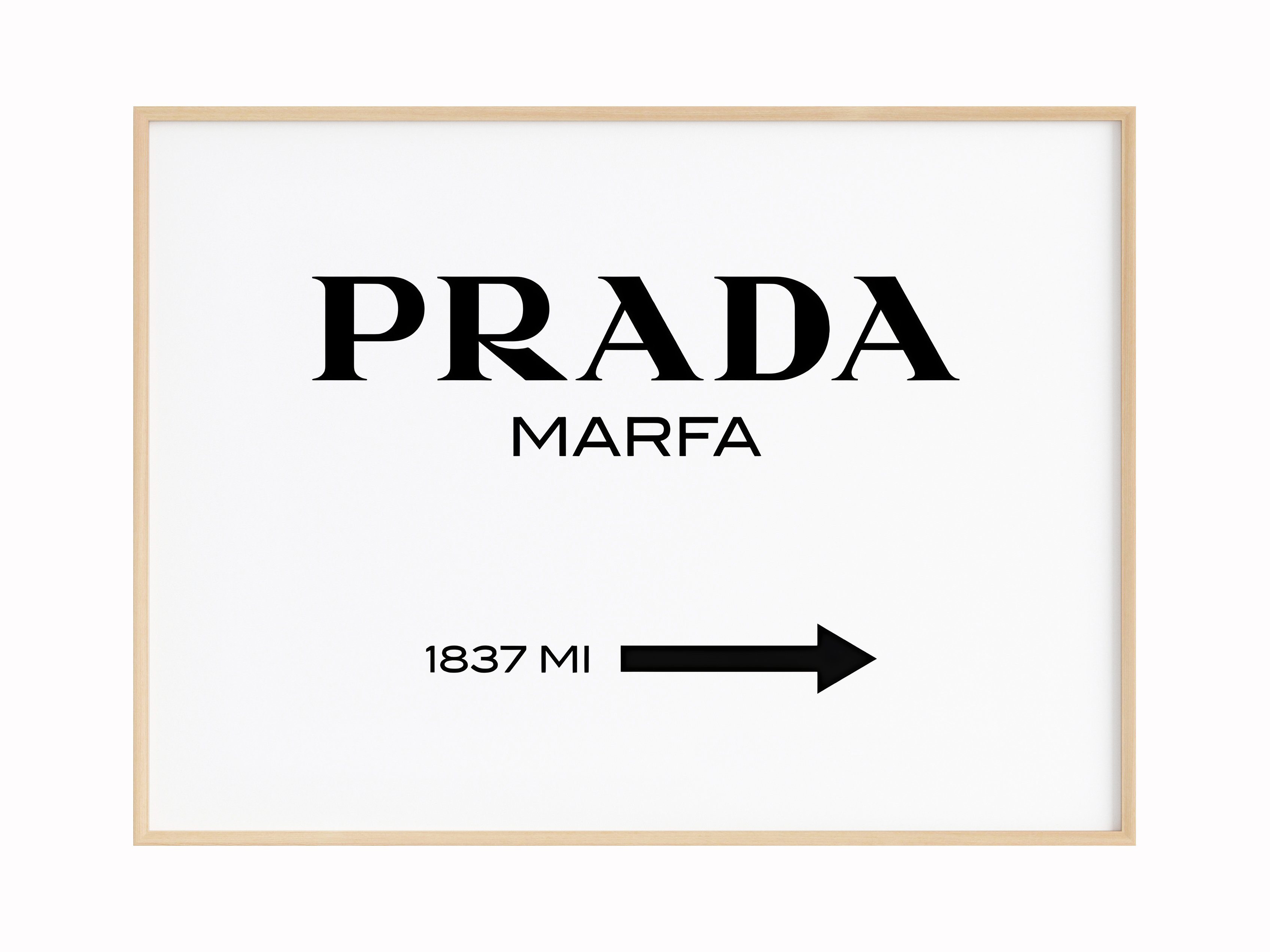 JUSTGOODMOOD Poster Premium ® Prada Marfa Poster · ohne Rahmen, (1 St), Poster in verschiedenen Größen verfügbar