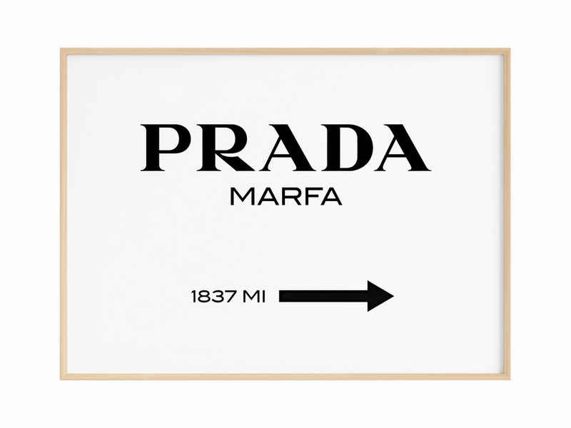 JUSTGOODMOOD Poster Premium ® Prada Marfa Poster · ohne Rahmen, (1 St), Poster in verschiedenen Größen verfügbar