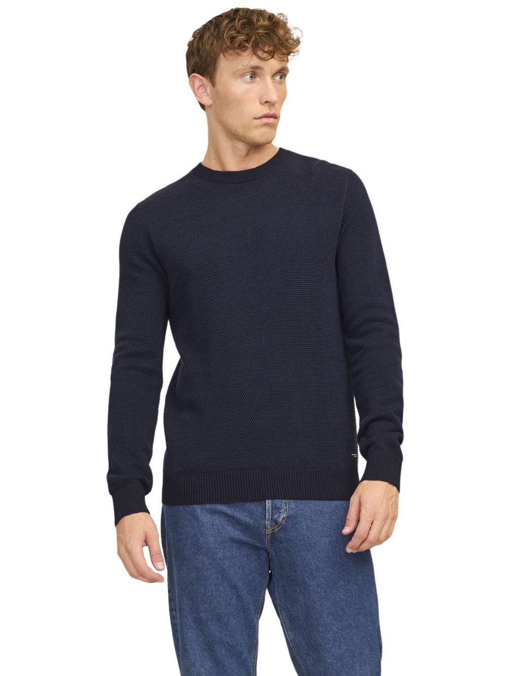 Jack & Jones Strickpullover JJEGLOBE KNIT CREW NECK aus Baumwolle