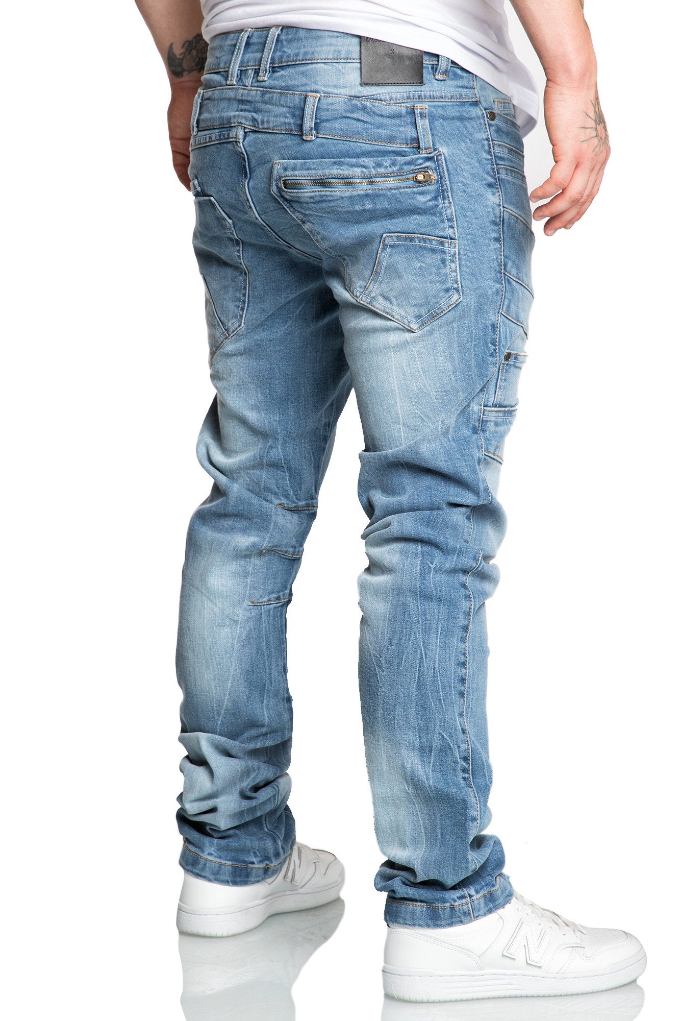 Amaci&Sons Stretch-Jeans KAUAI Regular Slim Jeans Herren Regular Slim Denim Design Hose – Bild 5 von 5