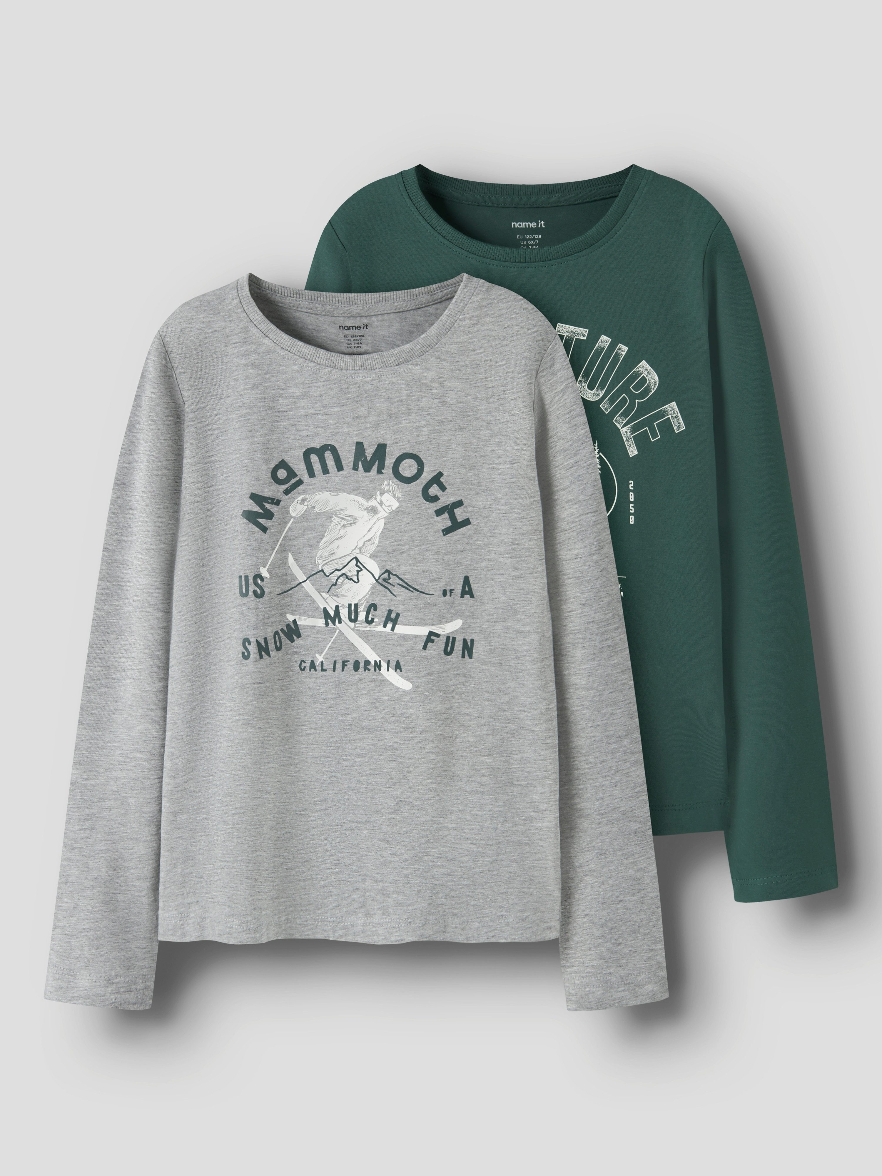 Name It Langarmshirt NKMVUX 2P LS TOP (Packung, 2-tlg) Baumwollmischung, regular fit