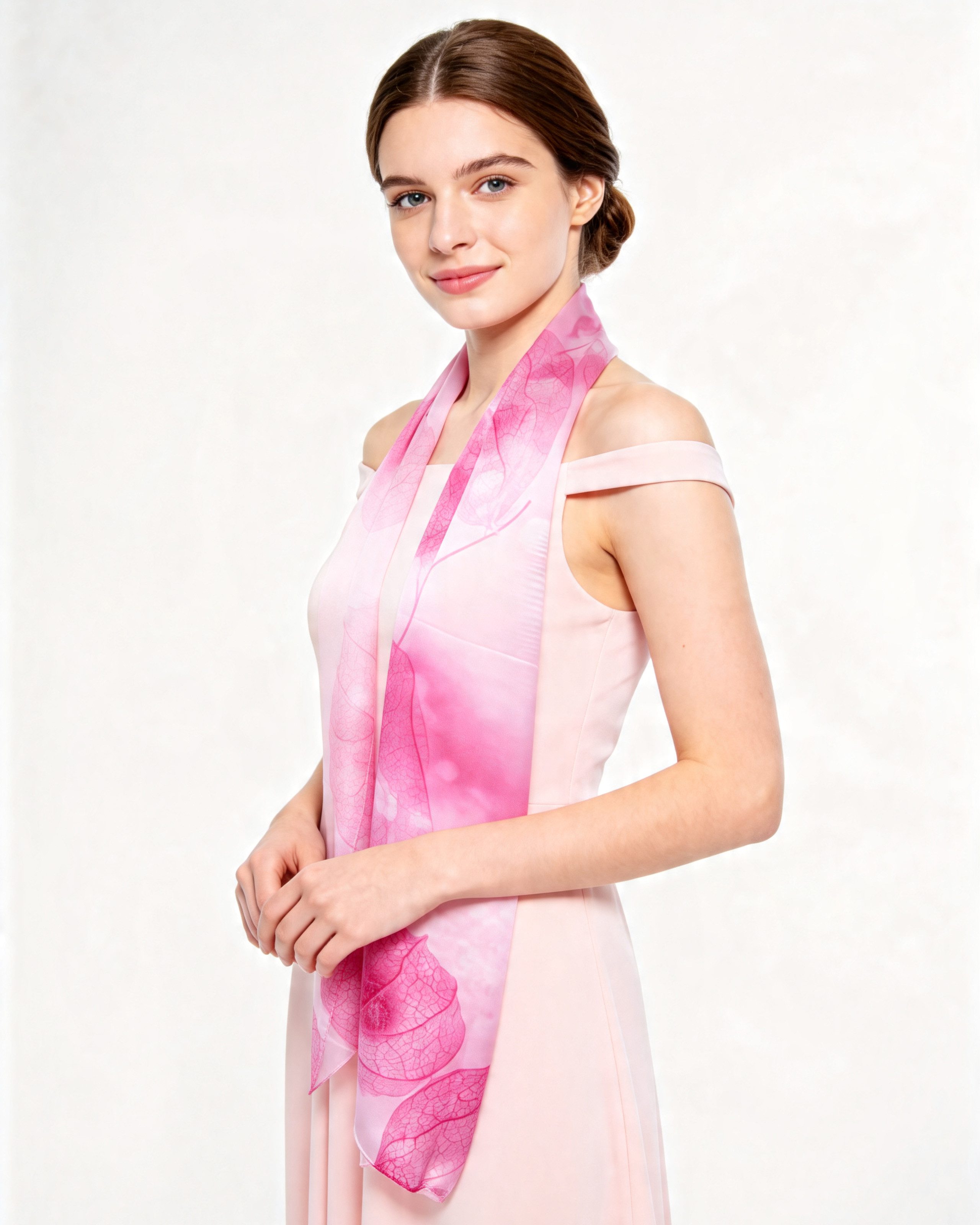 MayTree Seidenschal Physalis pink 55 x 175 cm, (Stück), Seidentuch 100% Seide